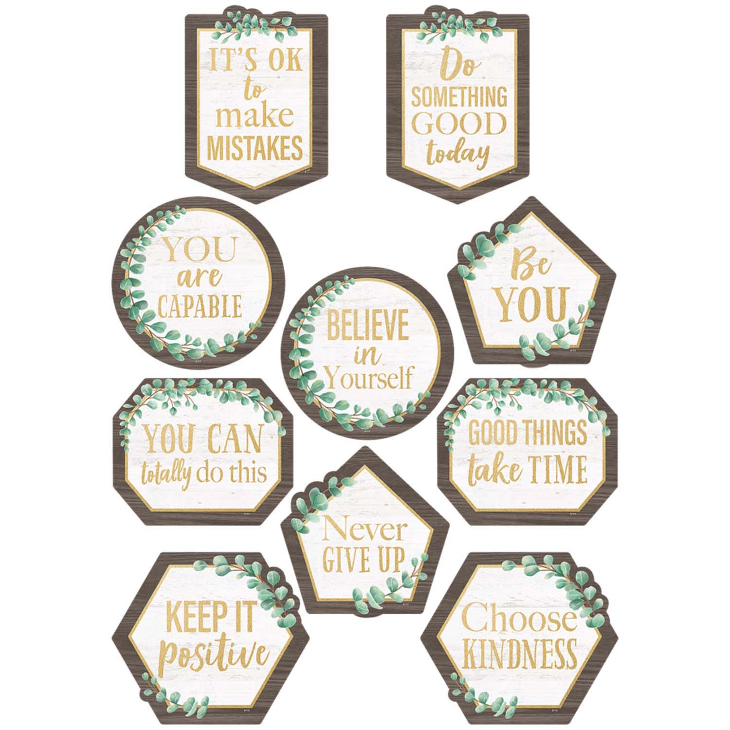 Teacher Created Resources Accents, Eucalyptus Positive Sayings, 30 Pieces Per Pack, Set Of 3 Packs - Image 3