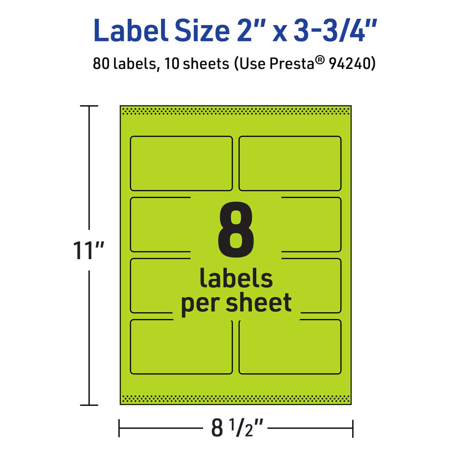 Avery Print-To-The-Edge Labels With Sure Feed Technology And Easy Peel, 94240-BGP10, Rectangle, 2in x 3-3/4in, Matte Bright Green, Pack of 80 - Image 6