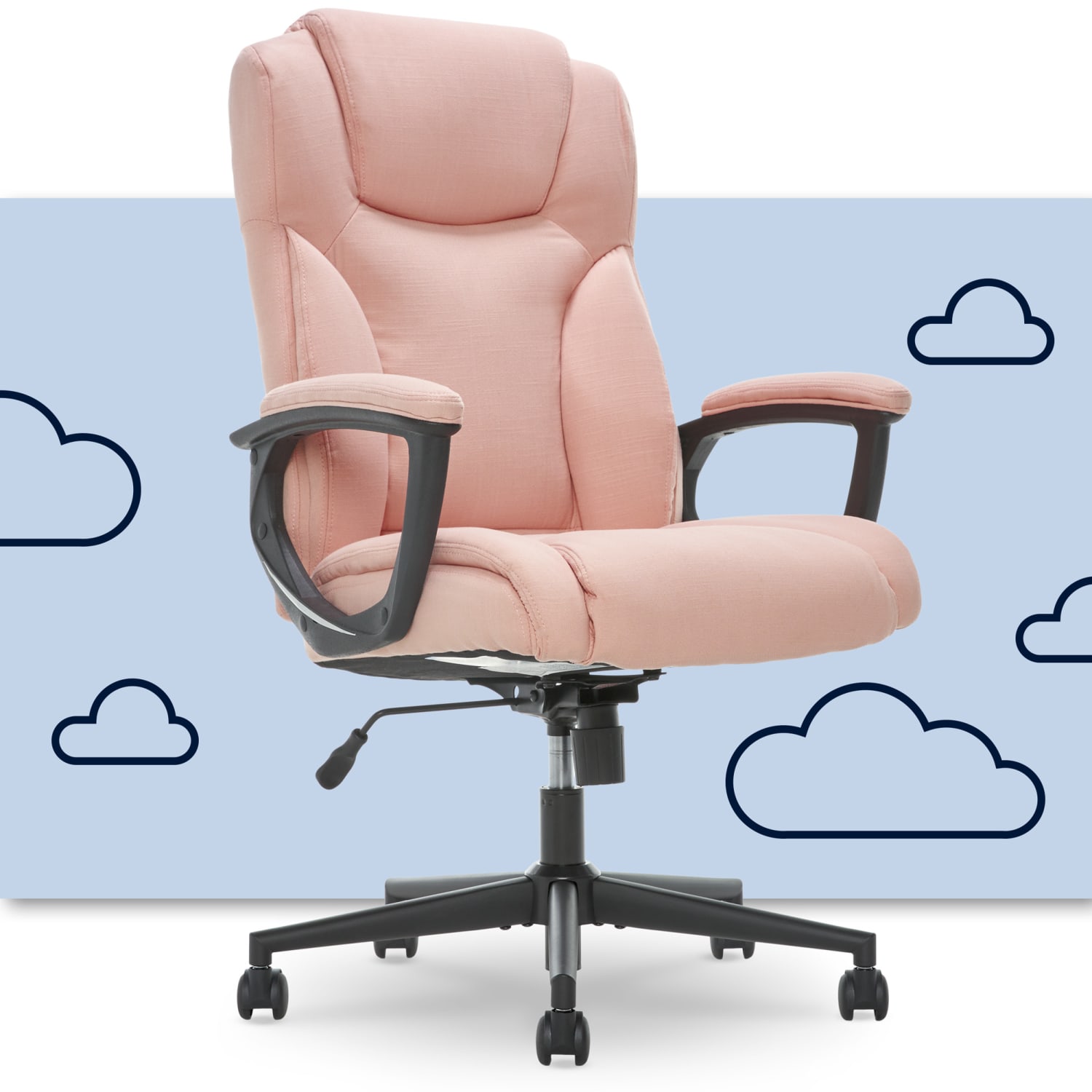 Serta Style Hannah II High Back Office Chair Microfiber Harvard PinkBlack PopularChairscom