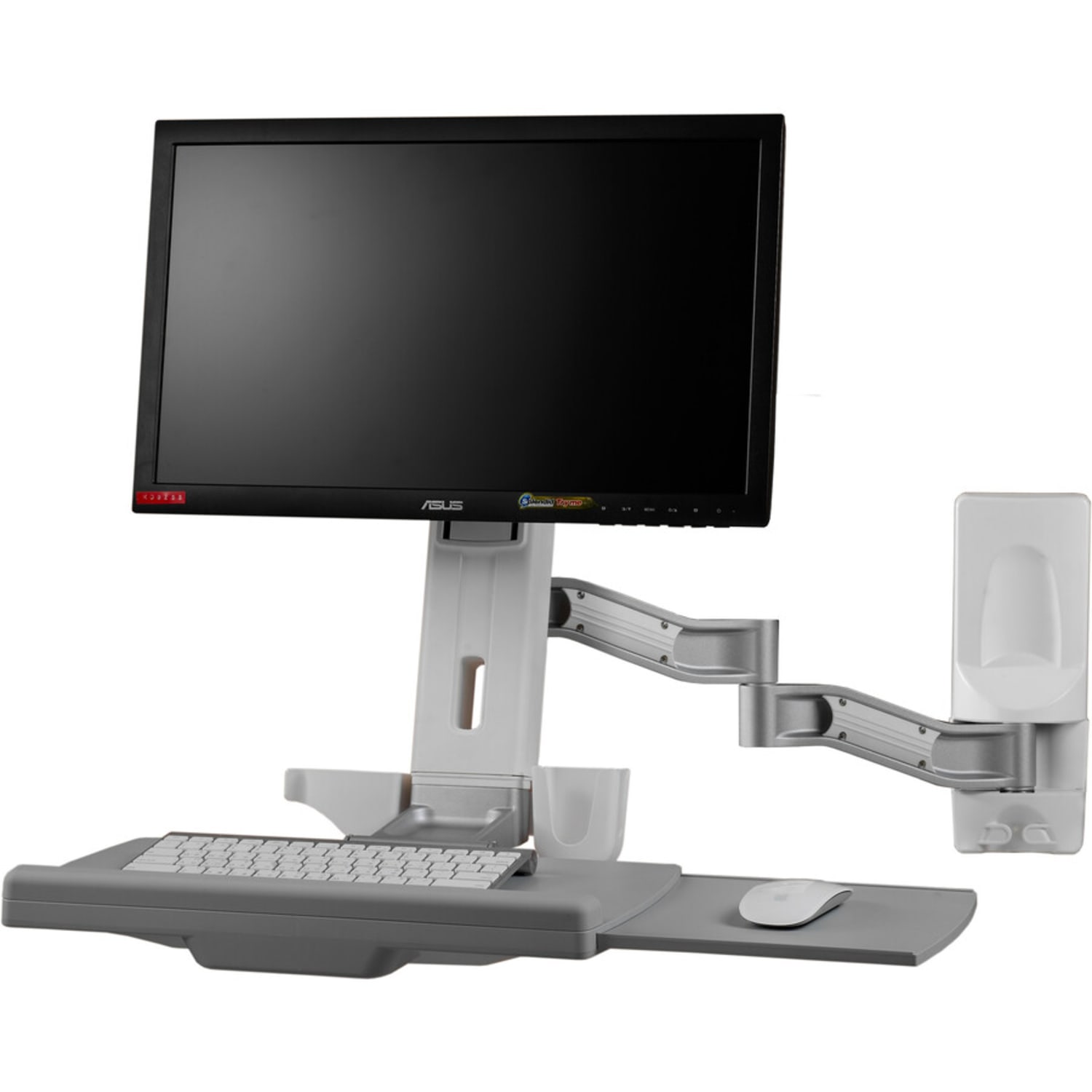Amer Wall Mount for Keyboard, Mouse, Monitor - TAA Compliant - 24in Screen Support - 23.15 lb Load Capacity - 100 x 100, 75 x 75 - Image 3