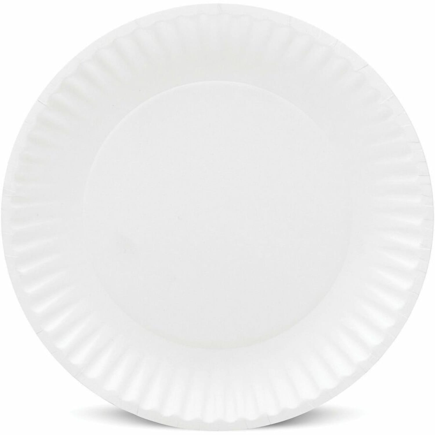 AJM Gold Label 9in Dinnerware Paper Plates  Serving  Disposable  Microwave Safe  9in Diameter  White  Paper Body  100 Pack  10 / Carton - Image 6