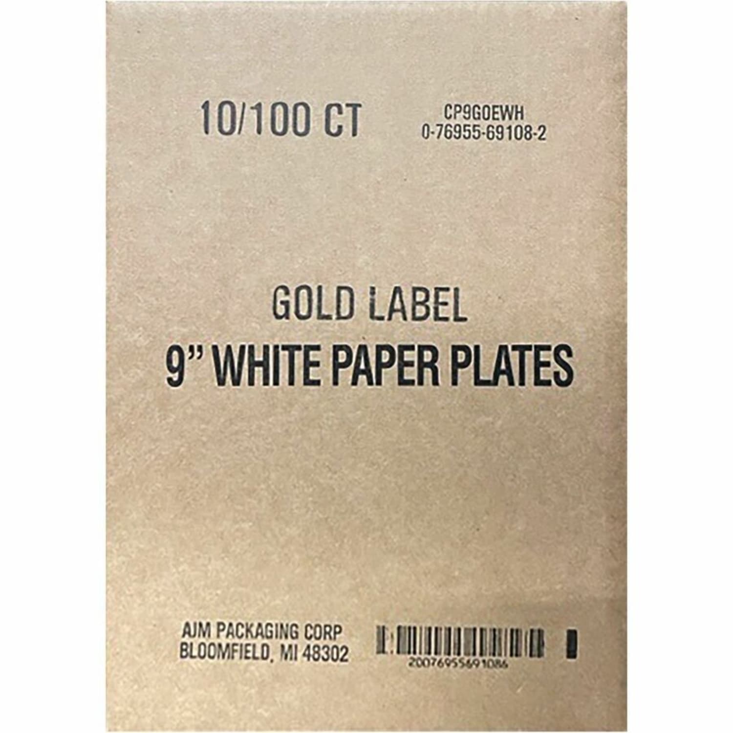 Gold Label 9in Dinnerware Paper Plates - Serving - Disposable - Microwave Safe - 9in Diameter - White - Paper Body - 100 Pack - 10 / Carton - Image 6