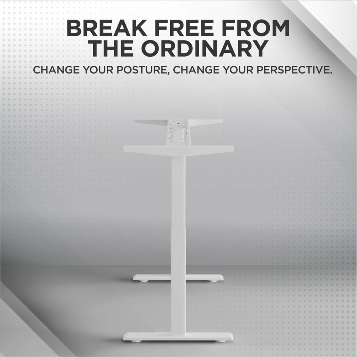 Rise Up Dual Motor Electric Standing Desk Frame with Memory Adjustable Height 26-51.6in White - Image 3