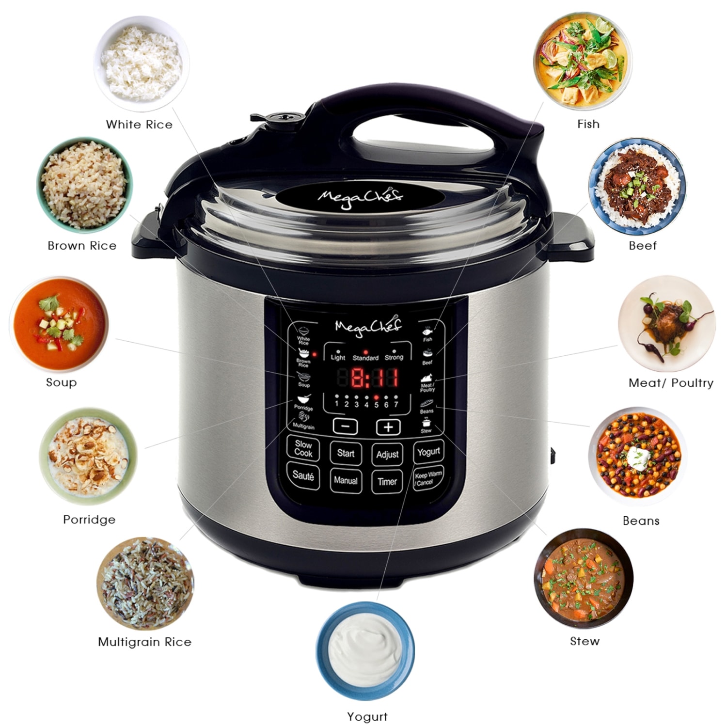 Megachef 8-Quart Digital Pressure Cooker, 15in x 15in - Image 3