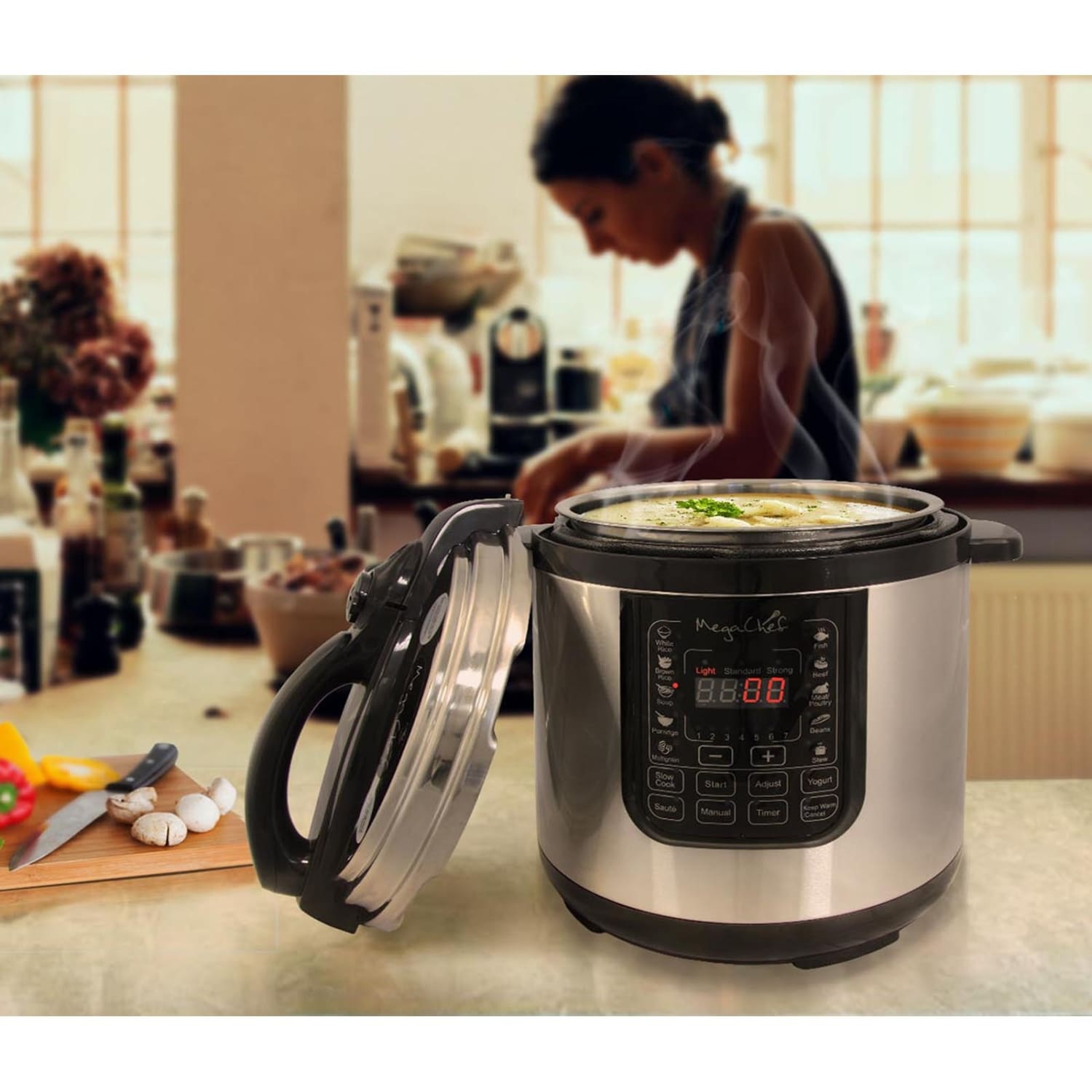 Megachef 8-Quart Digital Pressure Cooker, 15in x 15in - Image 4