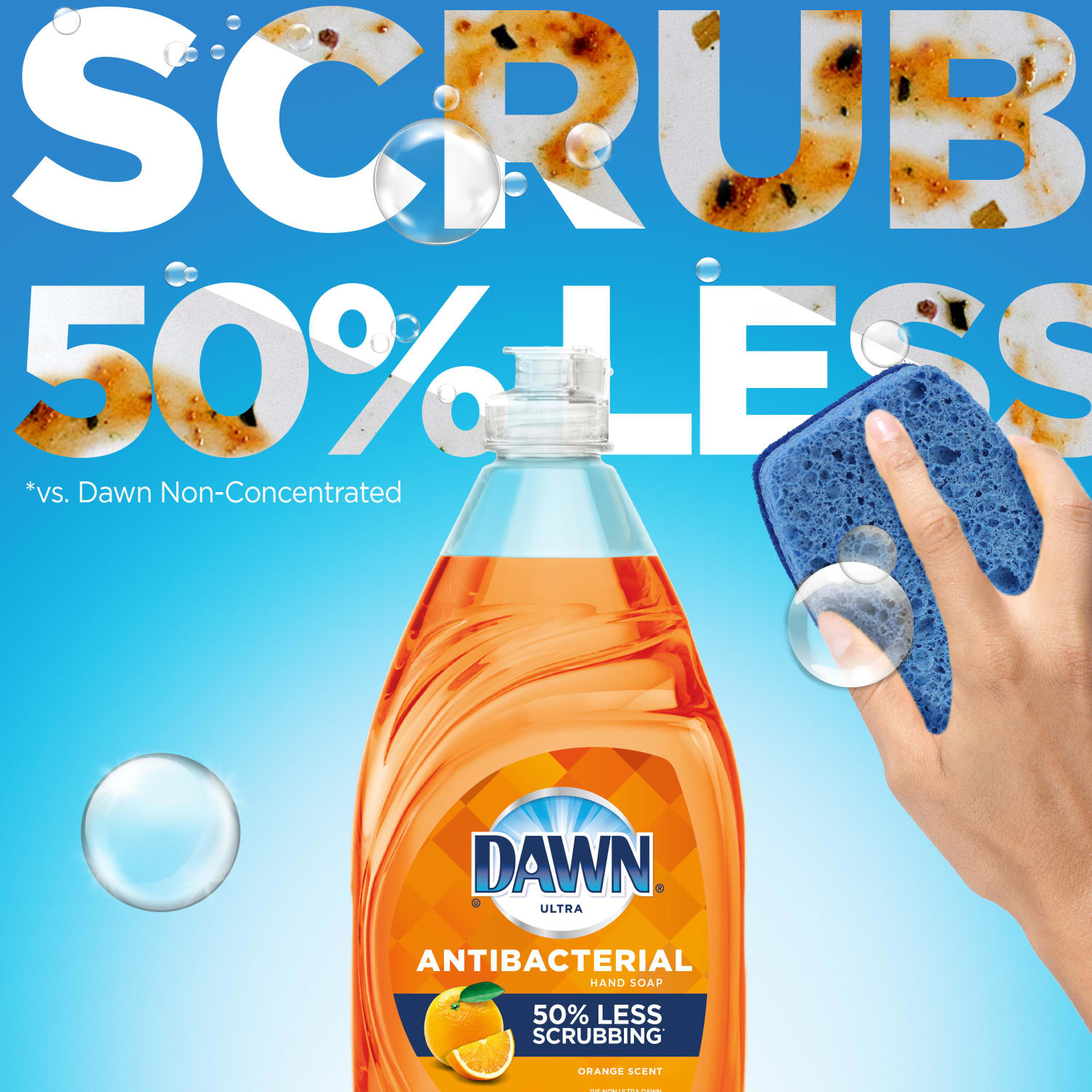 Dawn Ultra Antibacterial Dishwashing Liquid Dish Soap, 38 Oz, Orange Scent - Image 4