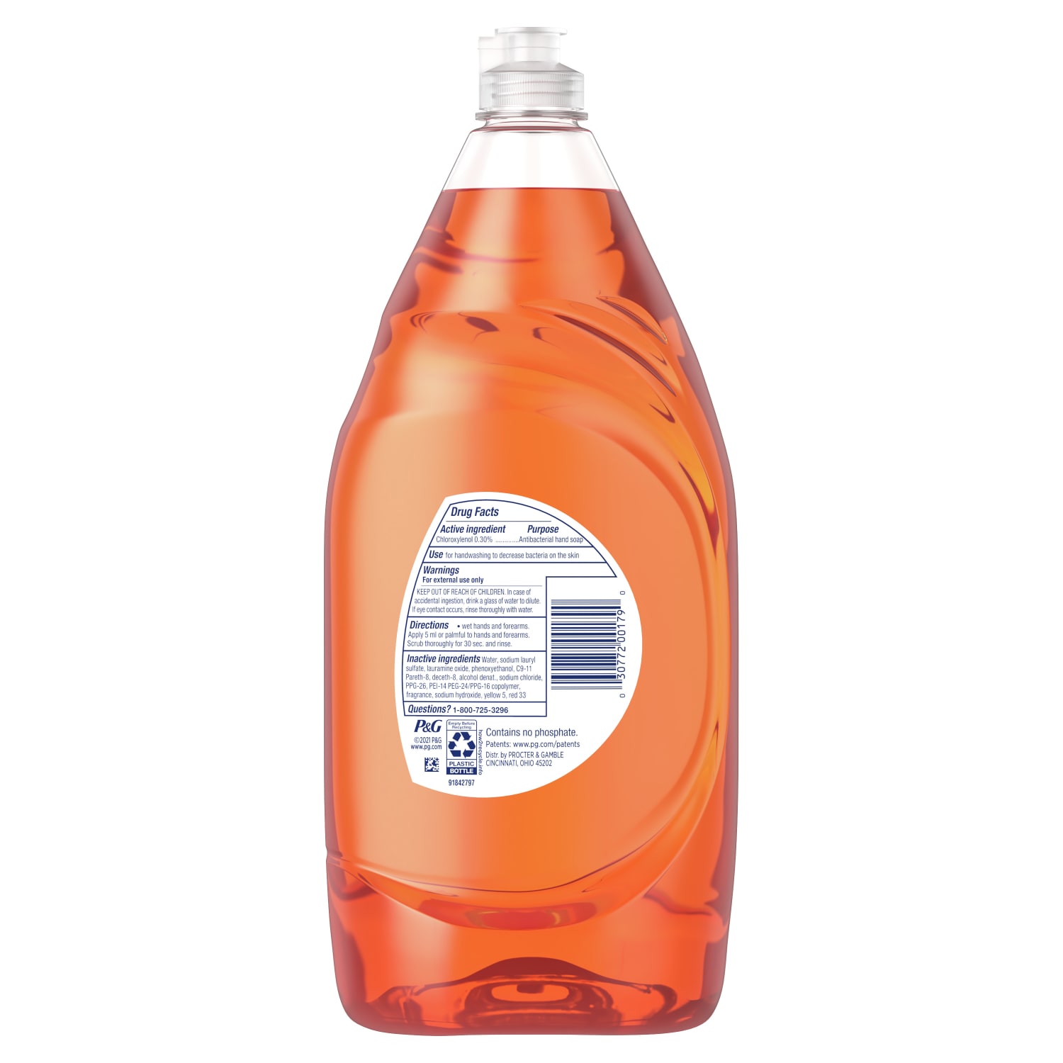Dawn Ultra Antibacterial Dishwashing Liquid Dish Soap, 38 Oz, Orange Scent - Image 5
