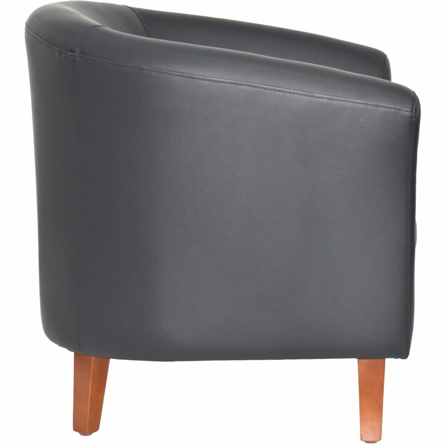 Lorell Barrel Club Bonded Leather Armchair Black PopularChairscom