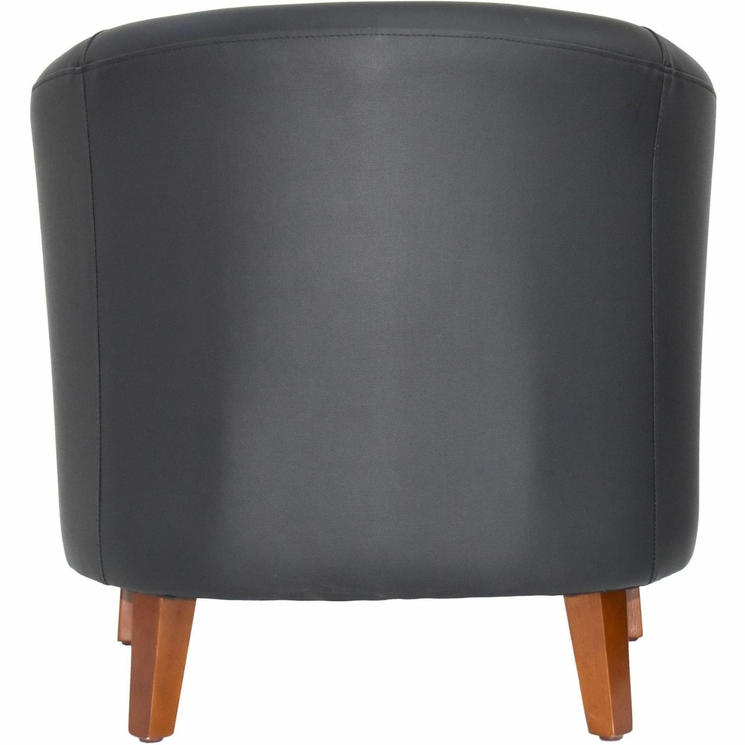 Lorell Barrel Club Bonded Leather Armchair Black PopularChairscom