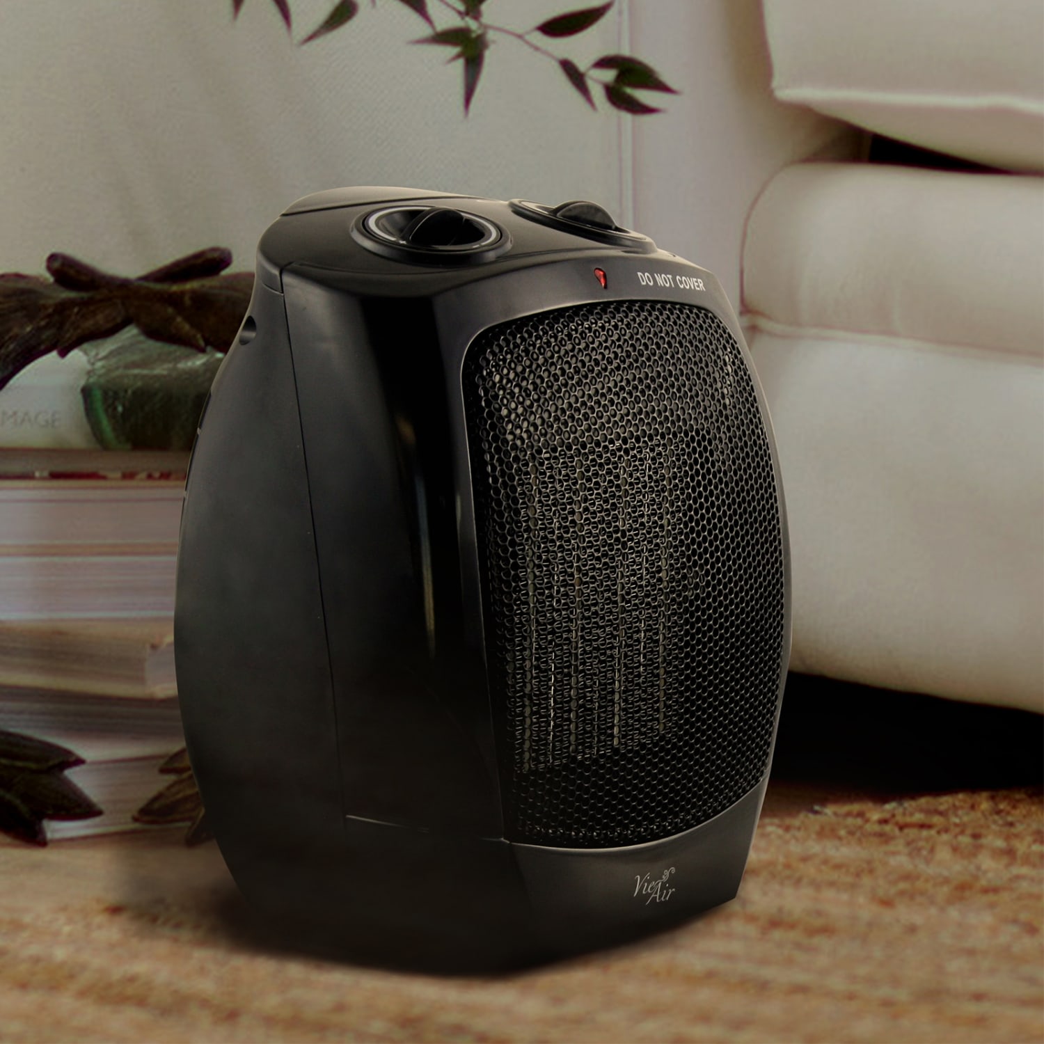 Vie Air 1500-Watt Portable Ceramic Office Heater, 6inH x 7-1/4inW x 9-1/4inD, Black - Image 4
