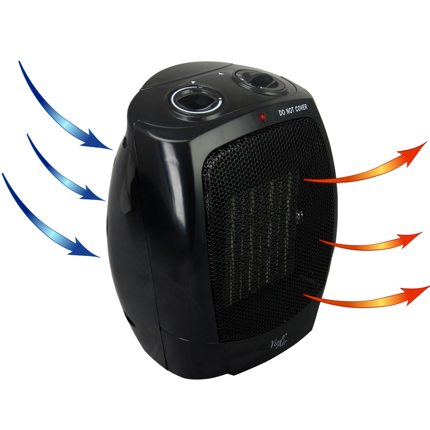 Vie Air 1500-Watt Portable Ceramic Office Heater, 6inH x 7-1/4inW x 9-1/4inD, Black - Image 5