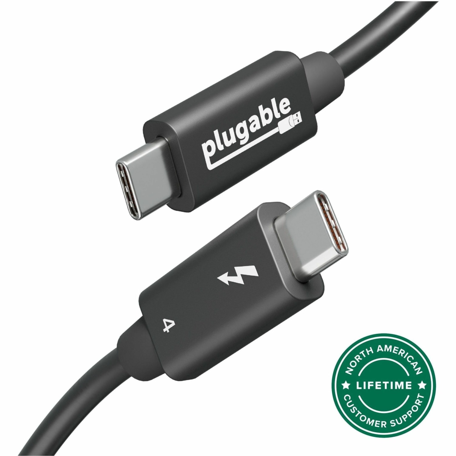 Plugable Thunderbolt 4 Cable with 240W Charging, Thunderbolt Certified, 3.3 Feet (1M),1x 8K Display, 40 Gbps - TBT4240W1M