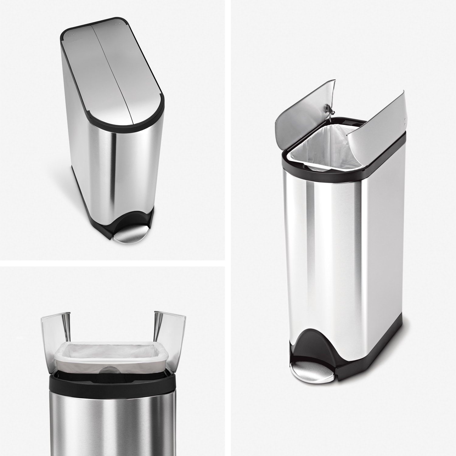 simplehuman Butterfly Step Stainless Steel Trash Can, 4.8 Gallons, Brushed Stainless Steel - Image 3