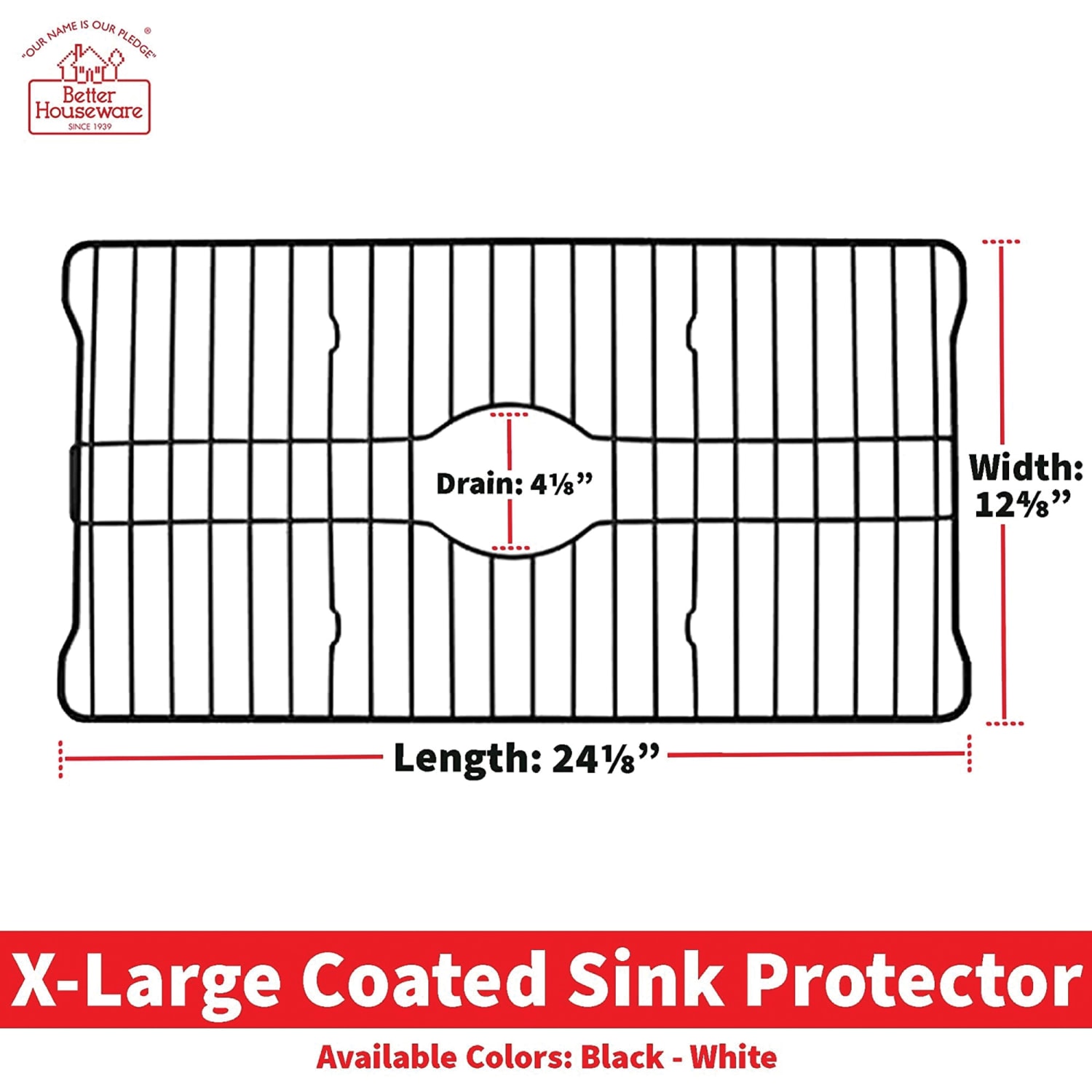 Better Houseware Extra-Large Coated-Steel Sink Protector, 1inH x 12-3/4inW x 24-1/8inD, Black - Image 4