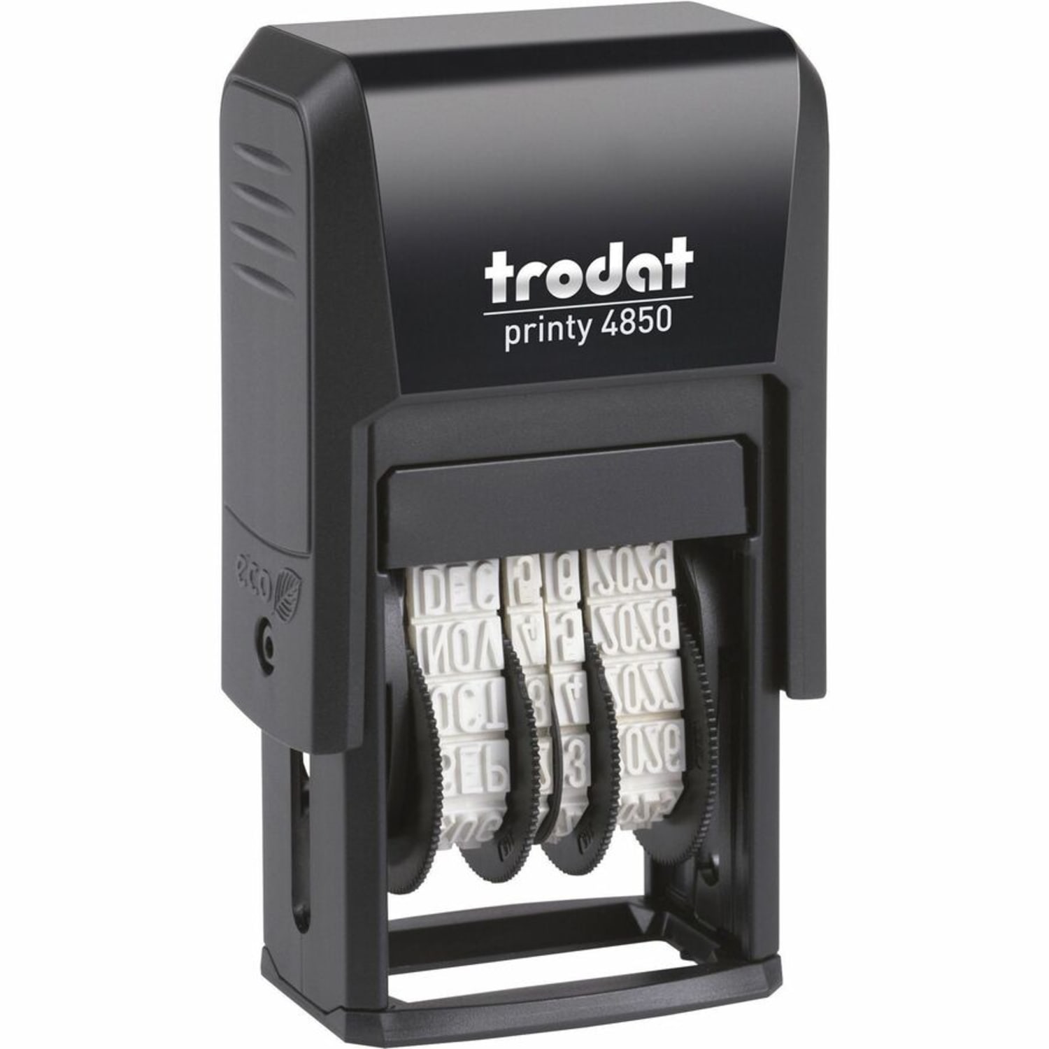 Trodat Micro Message Date Stamp - Date Stamp - 0.75in Impression Width x 1in Impression Length - 10000 Impression(s) - Assorted - Recycled - 1 Each - Image 4