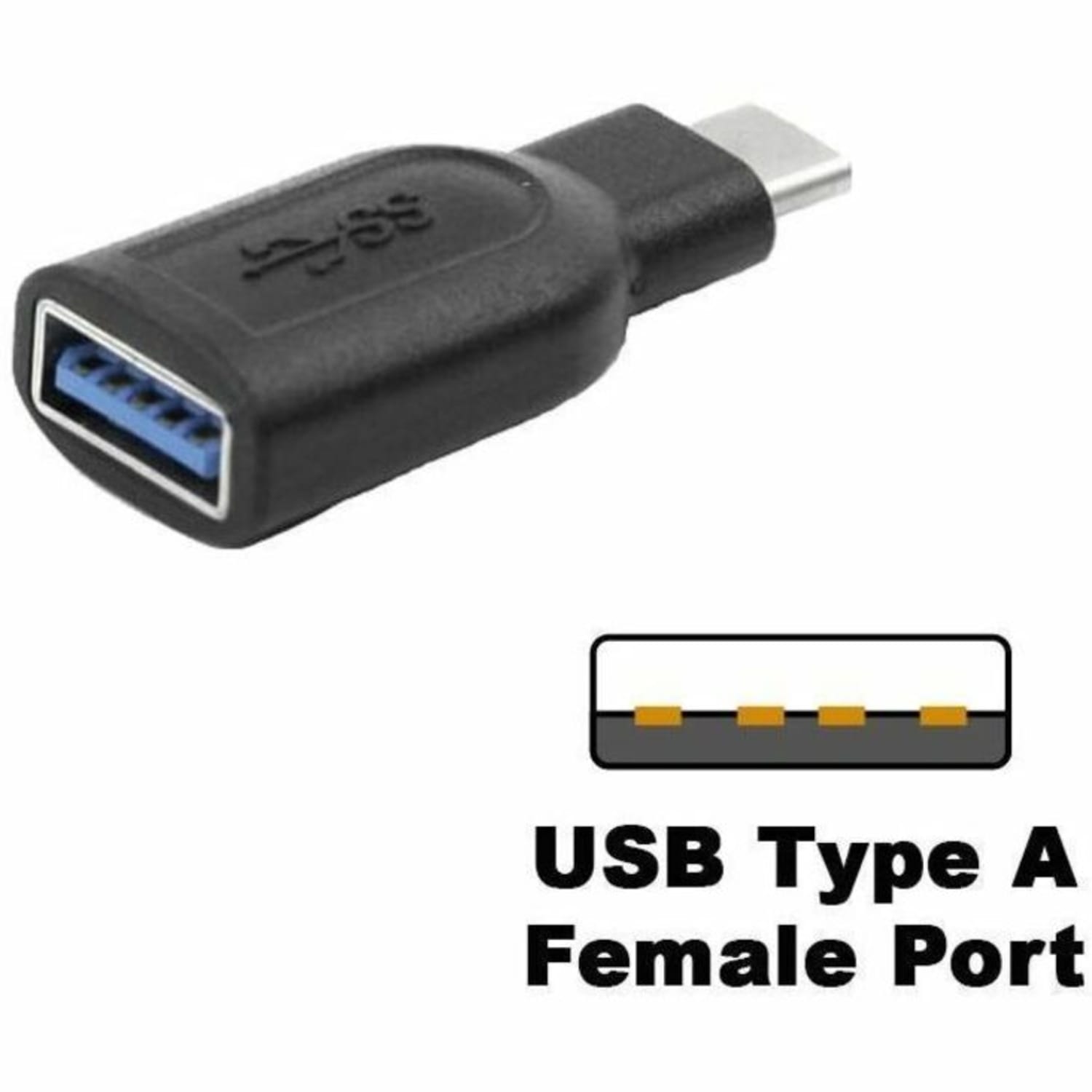 4XEM USB Type-C to USB Type-A Adapter - 1 Pack - 1 x Type A USB 3.0 USB Female - 1 x Type C USB 3.0 USB Male - Black - Image 5
