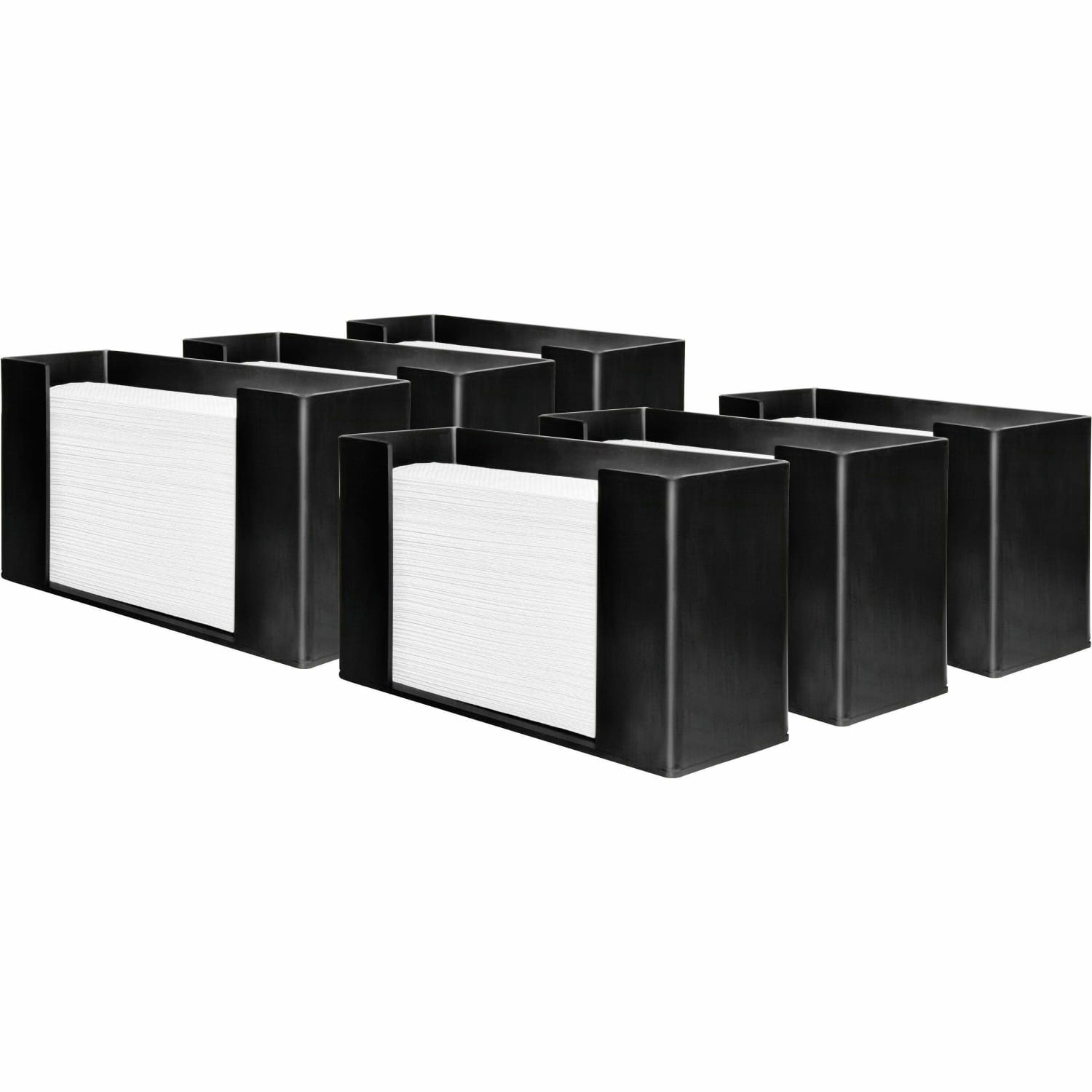 Genuine Joe Folded Paper Towel Dispenser - C Fold, Multifold Dispenser - 6.8in Height x 11.5in Width x 4.1in Depth - Acrylic - Black - Wall Mountable - 9 / Carton - Image 3