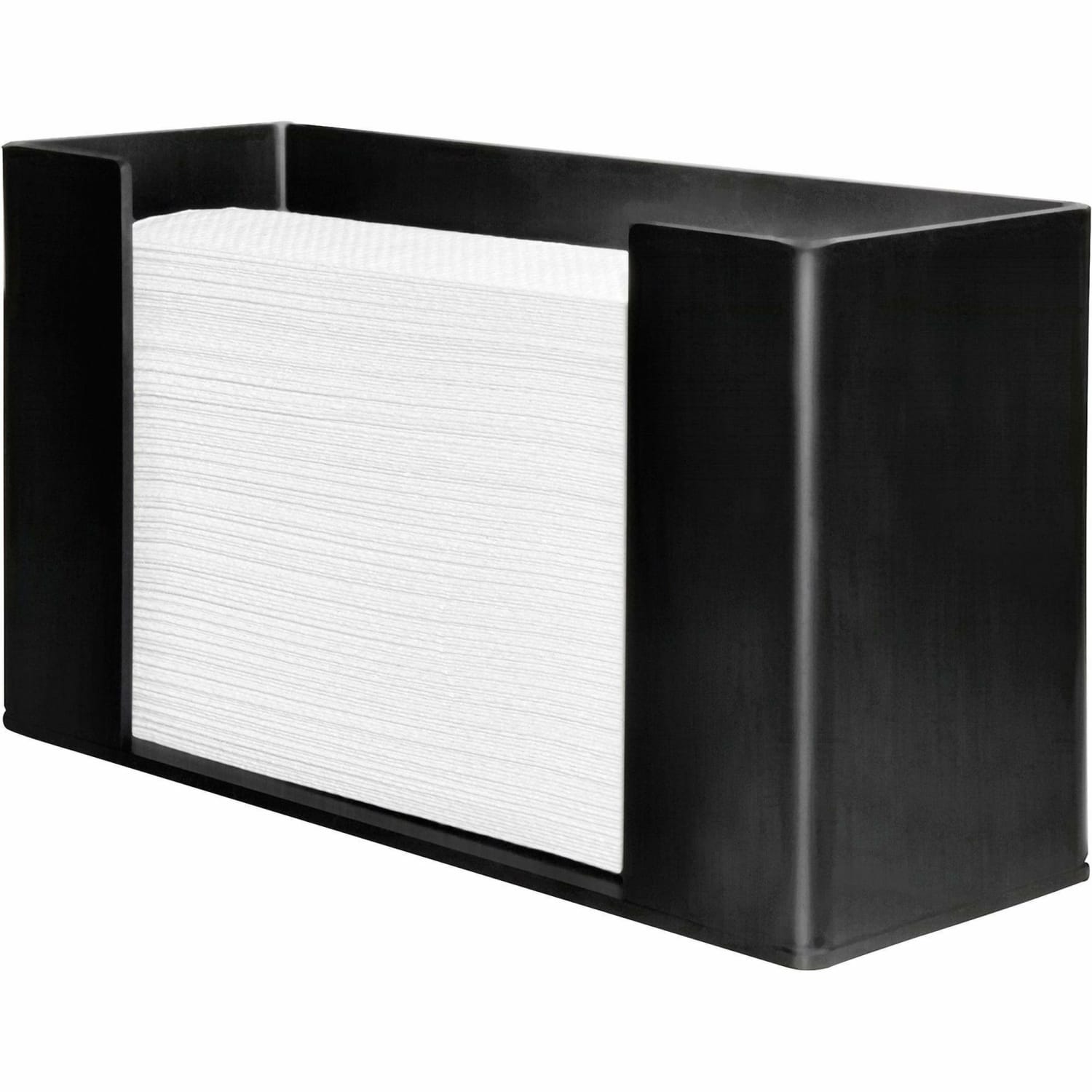 Genuine Joe Folded Paper Towel Dispenser - C Fold, Multifold Dispenser - 6.8in Height x 11.5in Width x 4.1in Depth - Acrylic - Black - Wall Mountable - 9 / Carton - Image 4