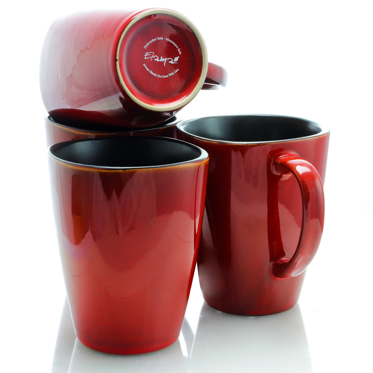 Elama Stoneware Mugs, Harland, 14 Oz., Red - Image 6