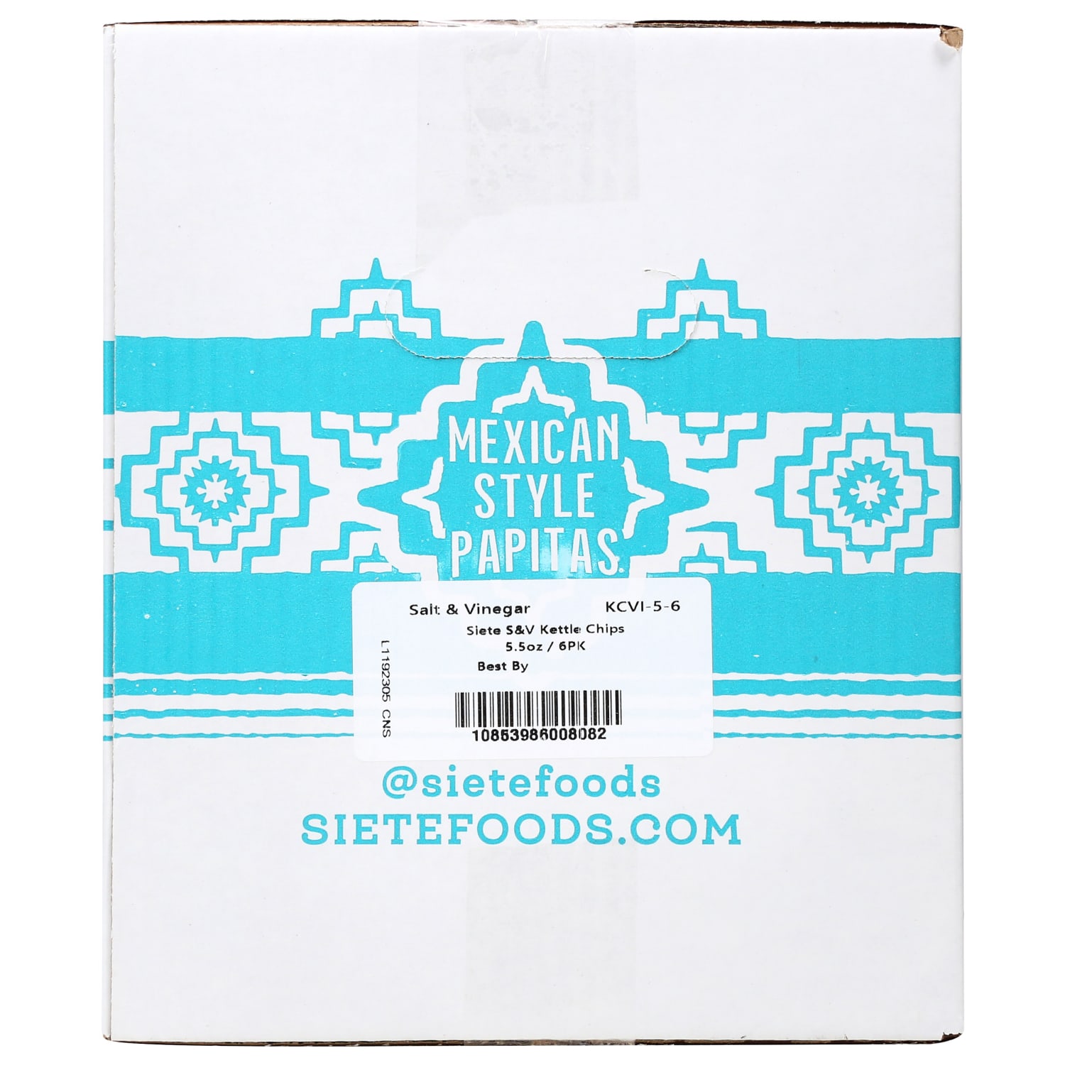 Siete Family Foods Kettle Cooked Potato Chips, Serrano Sea Salt & Vinegar, 5.5 Oz, Total Qty 6 - Image 4