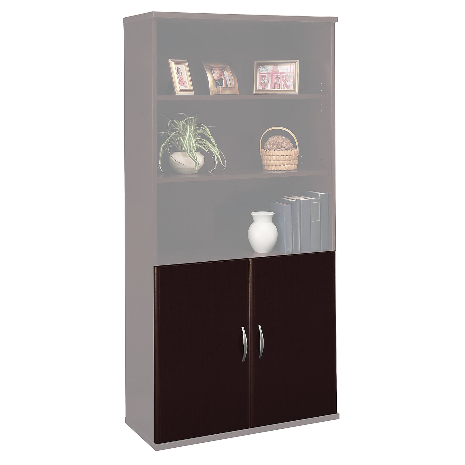 Bush Business Furniture Series C Components Half-Height 2 Door Kit, Mocha Cherry, Standard Delivery - Image 4