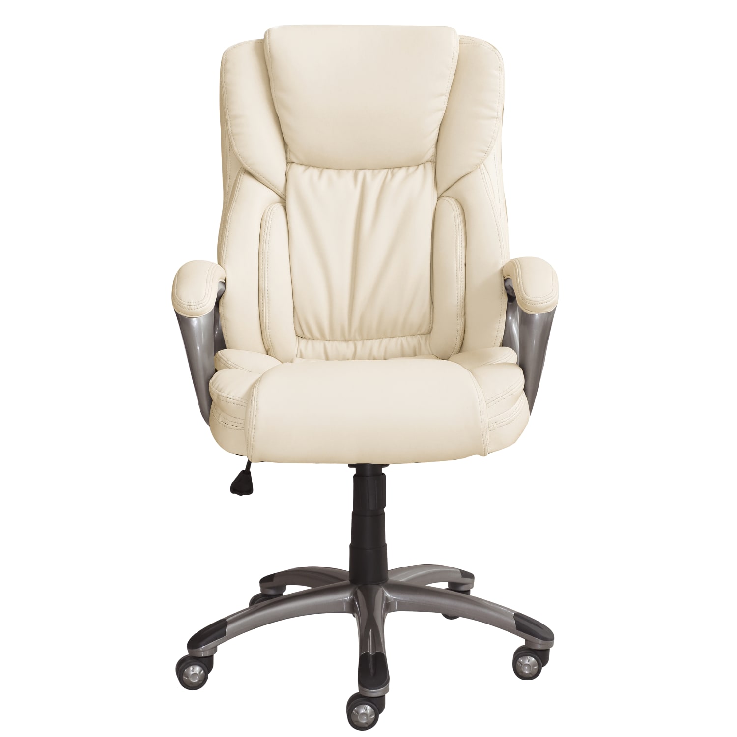 Serta Works Ergonomic Bonded Leather High-Back Office Chair, American Beige/Silver - Image 4