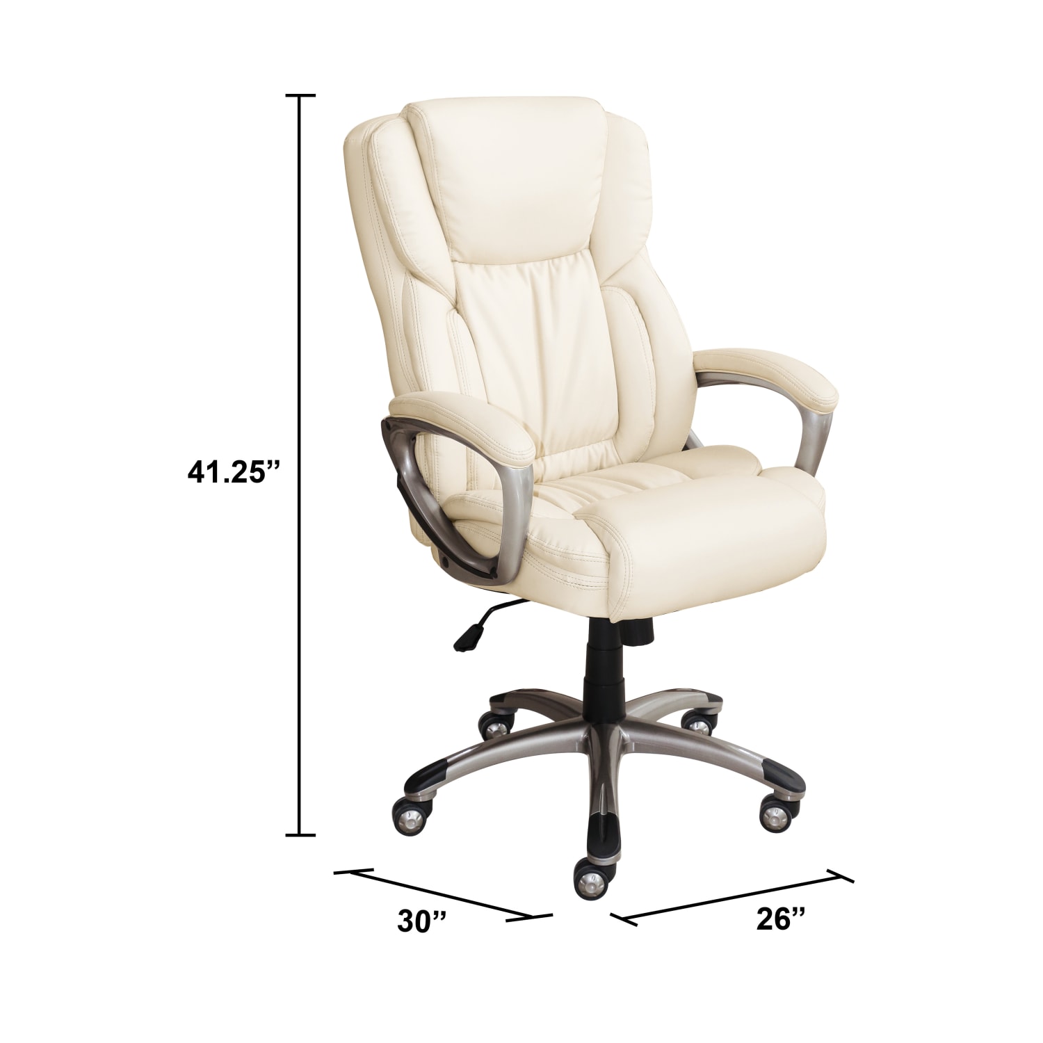 Serta Works Ergonomic Bonded Leather HighBack Office Chair American BeigeSilver PopularChairscom Serta Works Ergonomic Bonded Leather High Back Office Chair American BeigeSilver PopularChairscom
