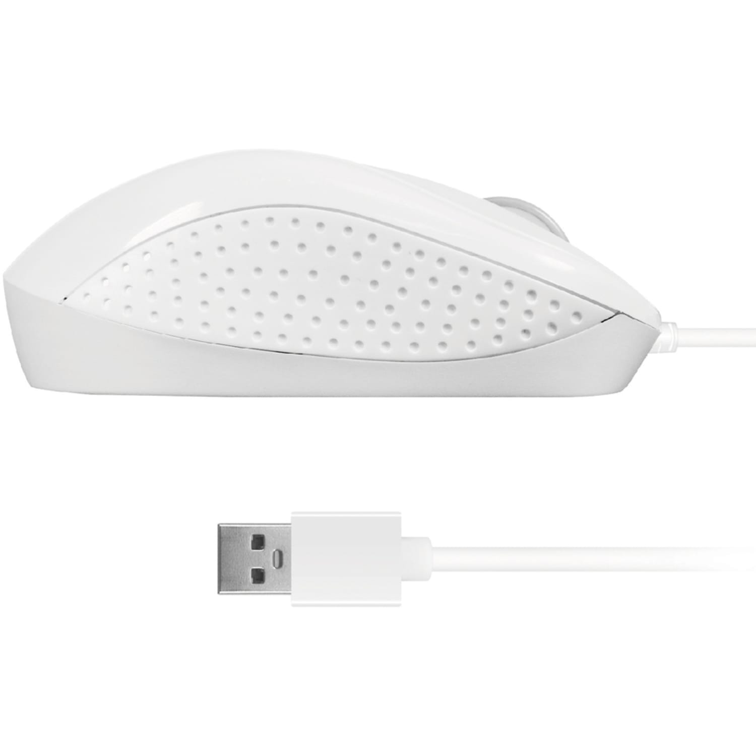 Macally 3 Button Optical USB Wired Mouse for Mac and PC - Optical - Cable - White - USB - 1000 dpi - Scroll Wheel - 3 Button(s) - Symmetrical - 1 - Image 4