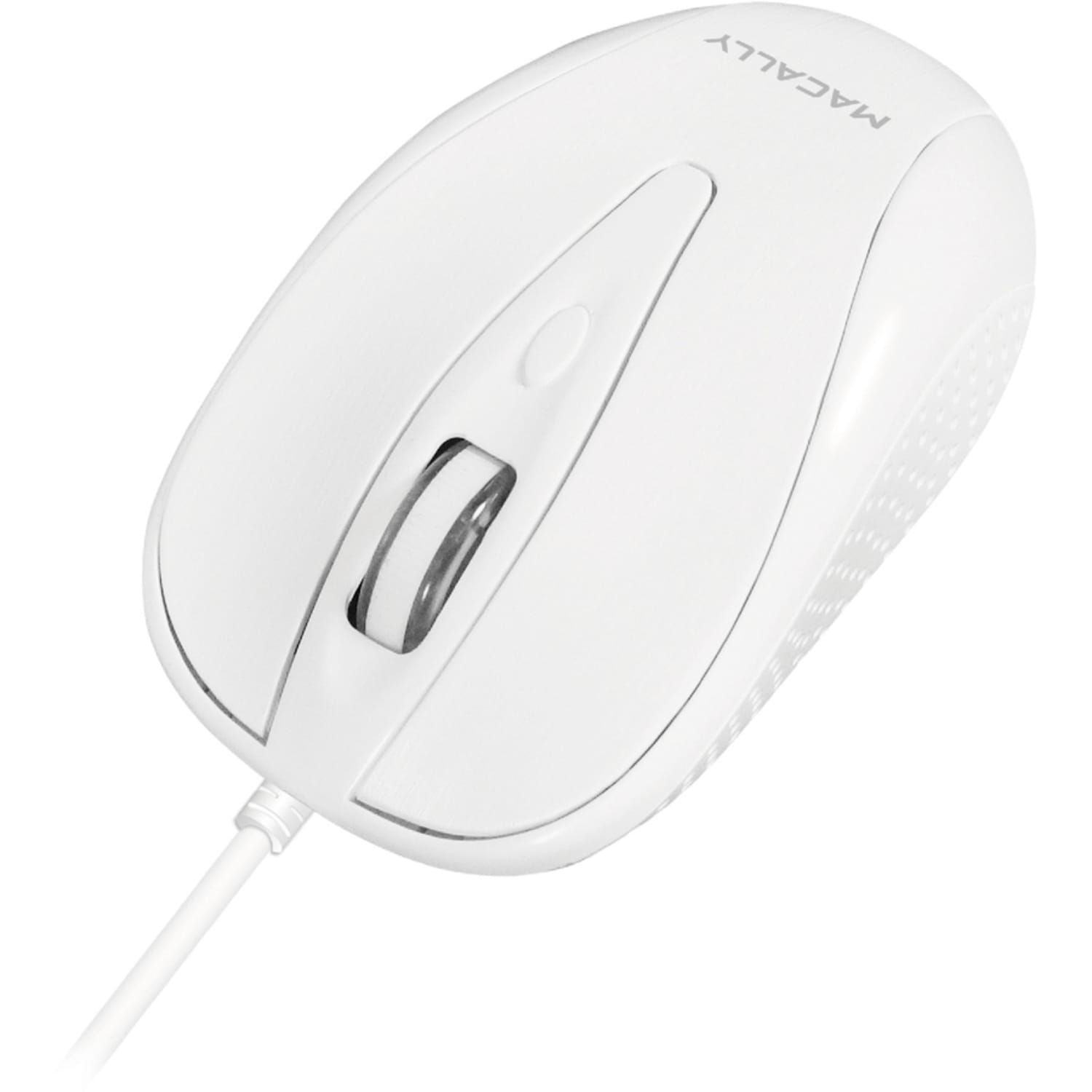 Macally 3 Button Optical USB Wired Mouse for Mac and PC - Optical - Cable - White - USB - 1000 dpi - Scroll Wheel - 3 Button(s) - Symmetrical - 1 - Image 5