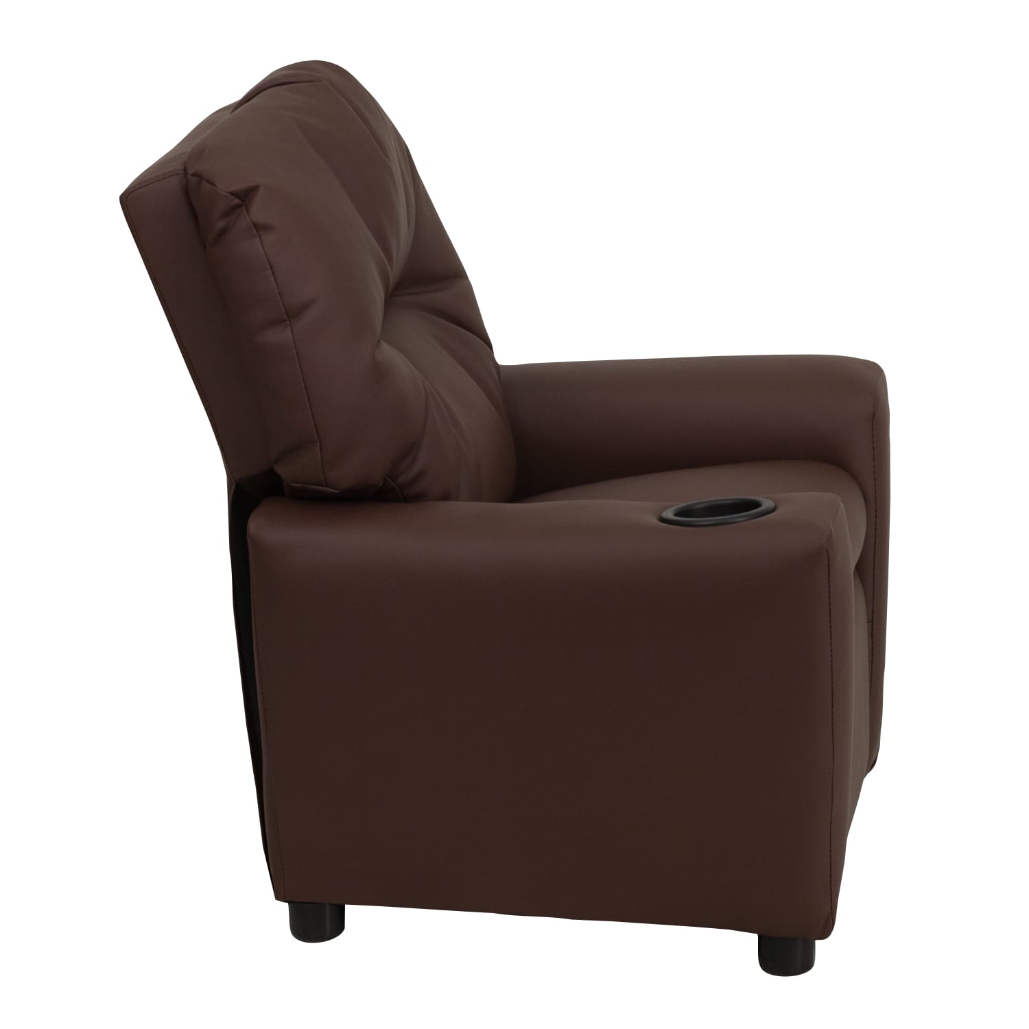 Flash Furniture Contemporary Kids Leathersoft Recliner Accent Chair With Cup Holder Brown PopularChairscom