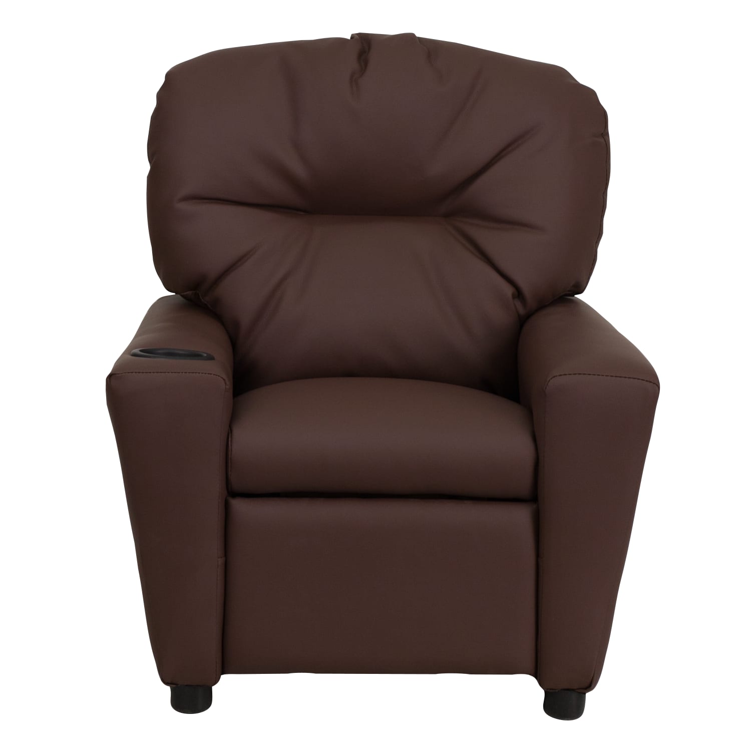 Flash Furniture Contemporary Kids Leathersoft Recliner Accent Chair With Cup Holder Brown PopularChairscom