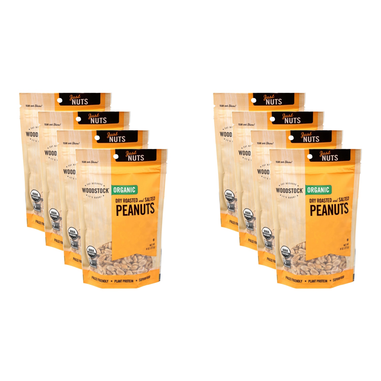 Woodstock Organic Dry Roasted And Salted Peanuts, 8 Oz, Total Qty 8 - Image 4