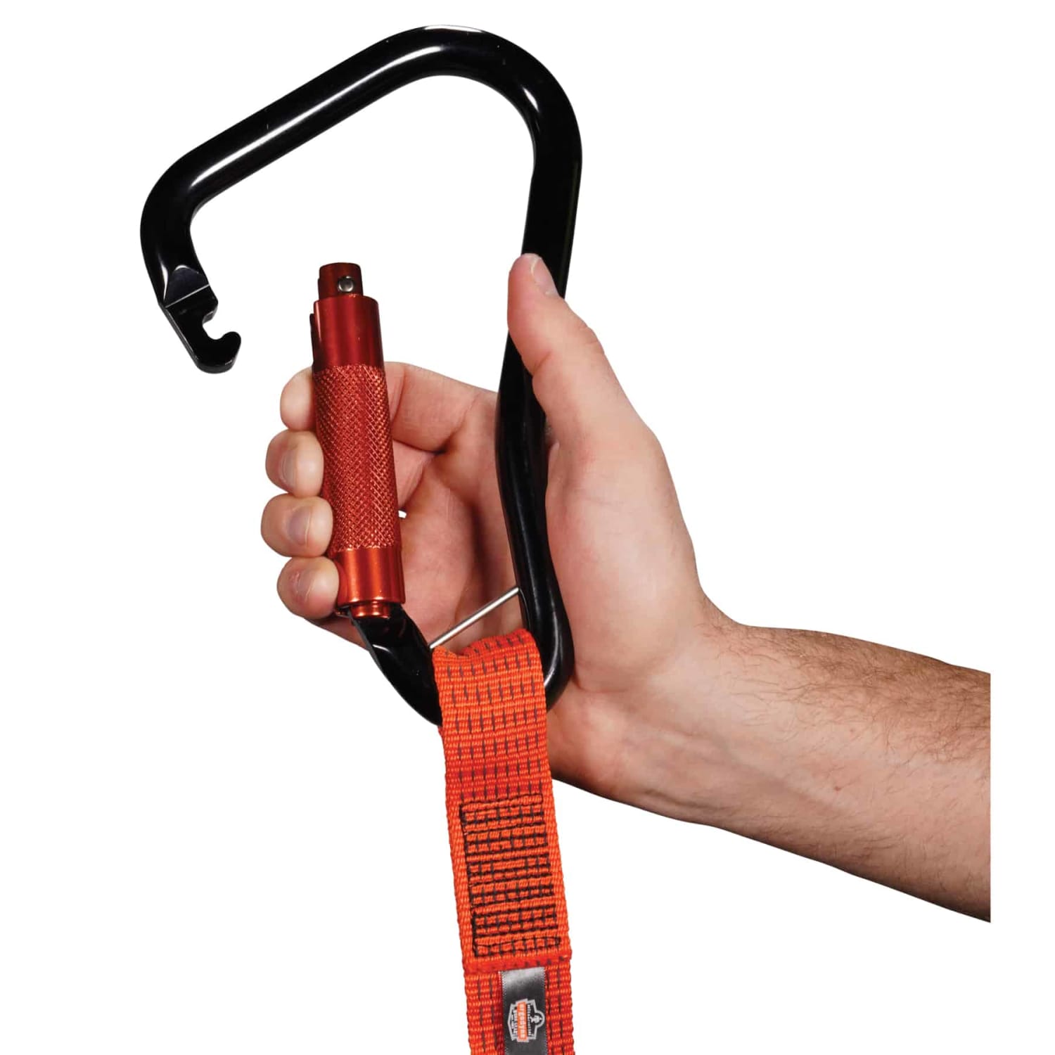 Ergodyne Squids 3149 Tool Lanyard With XL Carabiner And Swivel, 76in, Orange - Image 3