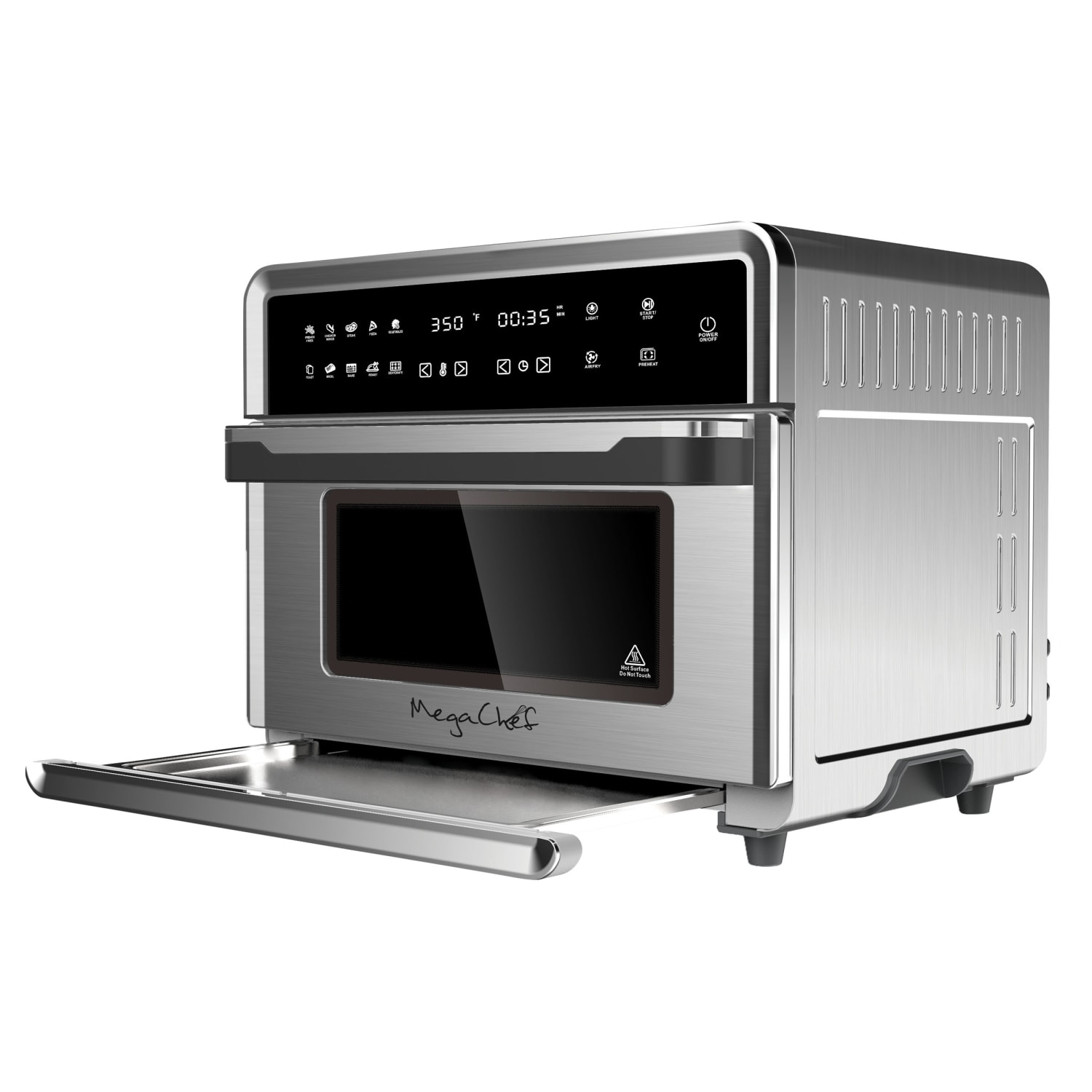MegaChef 10-in-1 Multi-Function Hot Air Counter-Top Oven, Silver - Image 3