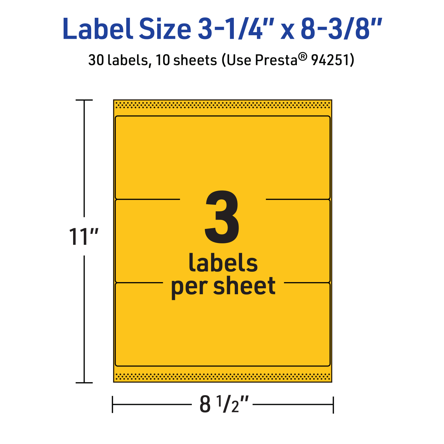 Avery Printable Labels With Sure Feed Technology, 94251-BYP10, Rectangle, 3-1/4in x 8-3/8in, Matte Bright Yellow, Pack of 30 - Image 6