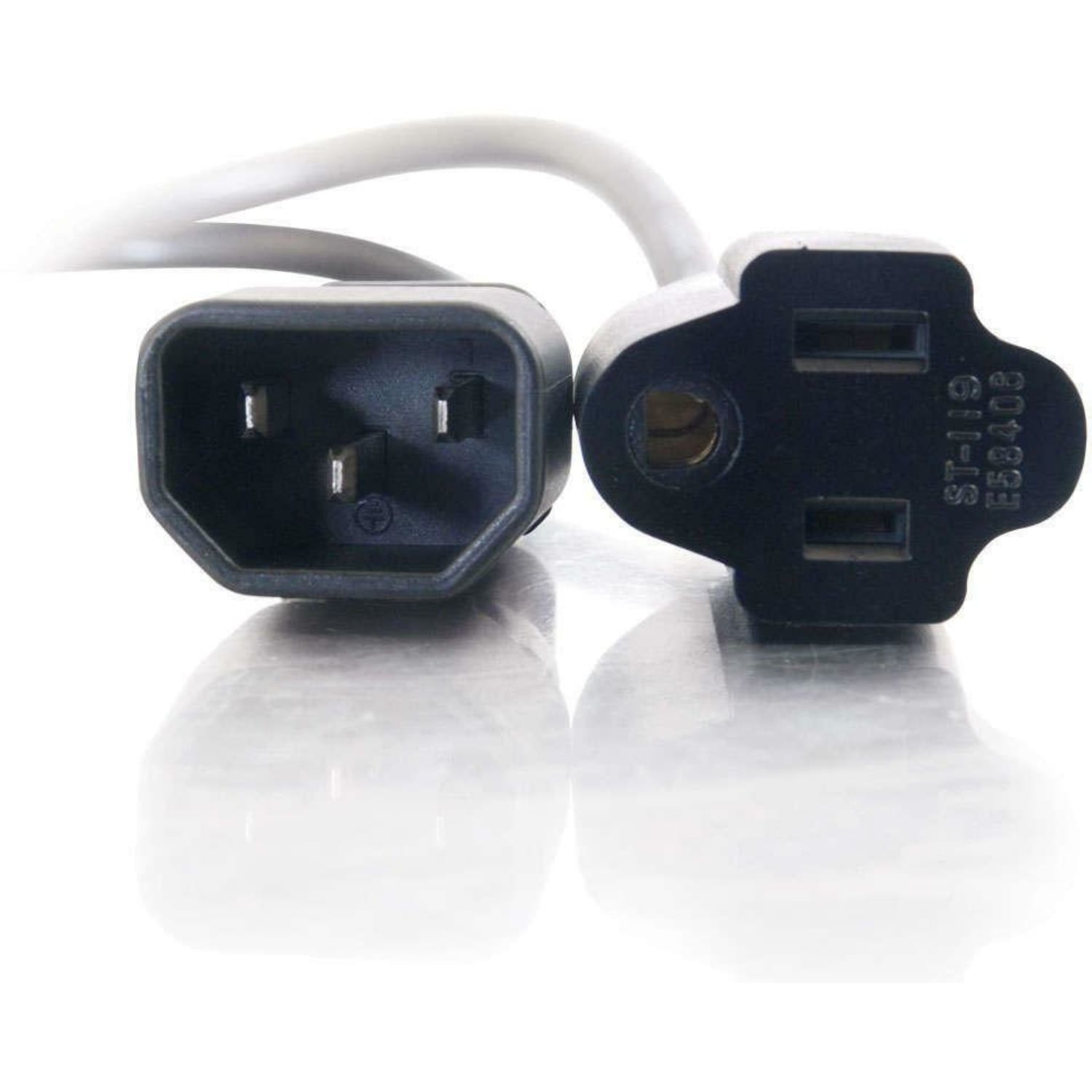 C2G 1ft Monitor Power Cord - 18 AWG - IEC320C14 to NEMA 5-15R - 1ft - Image 3