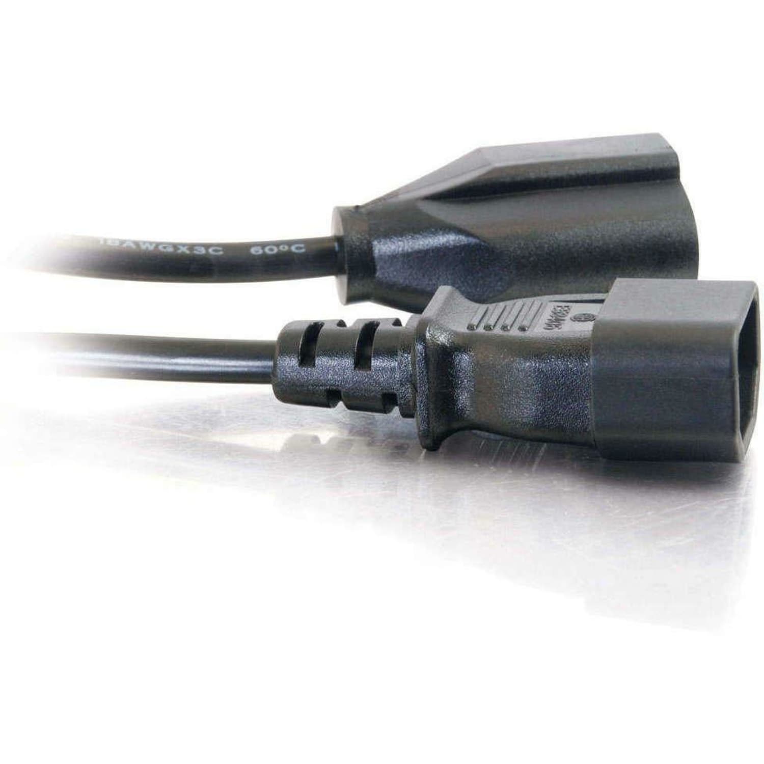 C2G 1ft Monitor Power Cord - 18 AWG - IEC320C14 to NEMA 5-15R - 1ft - Image 4
