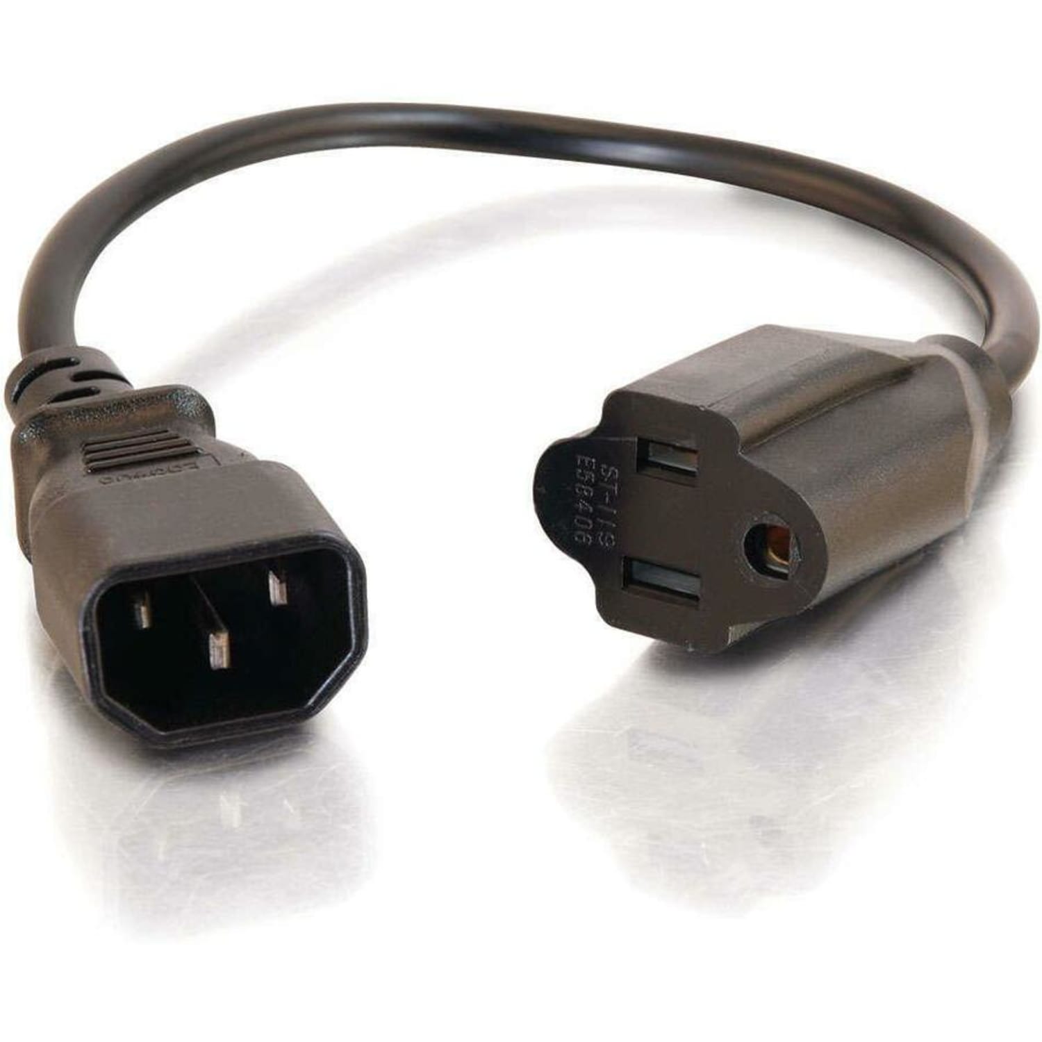 C2G 1ft Monitor Power Cord - 18 AWG - IEC320C14 to NEMA 5-15R - 1ft - Image 5