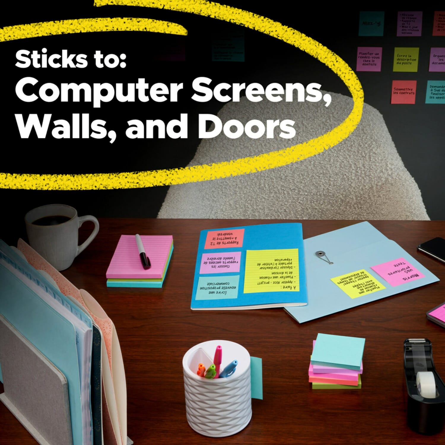 Post-it Super Sticky Dispenser Notes, 1800 Total Notes, Pack Of 18 Pads, 3in x 3in, Playful Primaries Collection, 100 Notes Per Pad - Image 6
