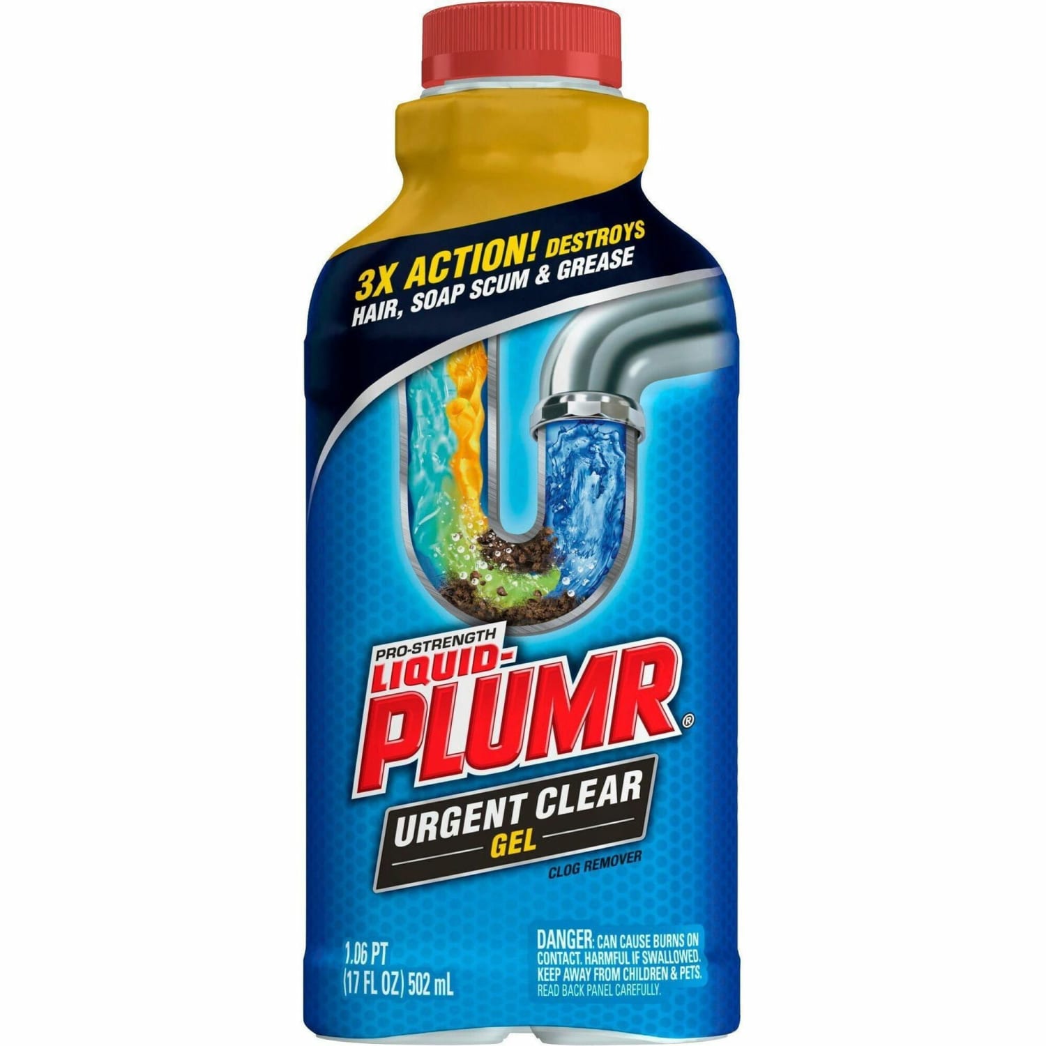 Liquid-Plumr Urgent Clear Pro-Strength Clog Remover - 17 fl oz (0.5 quart) - Blue Bottle - 1 Each - Image 3