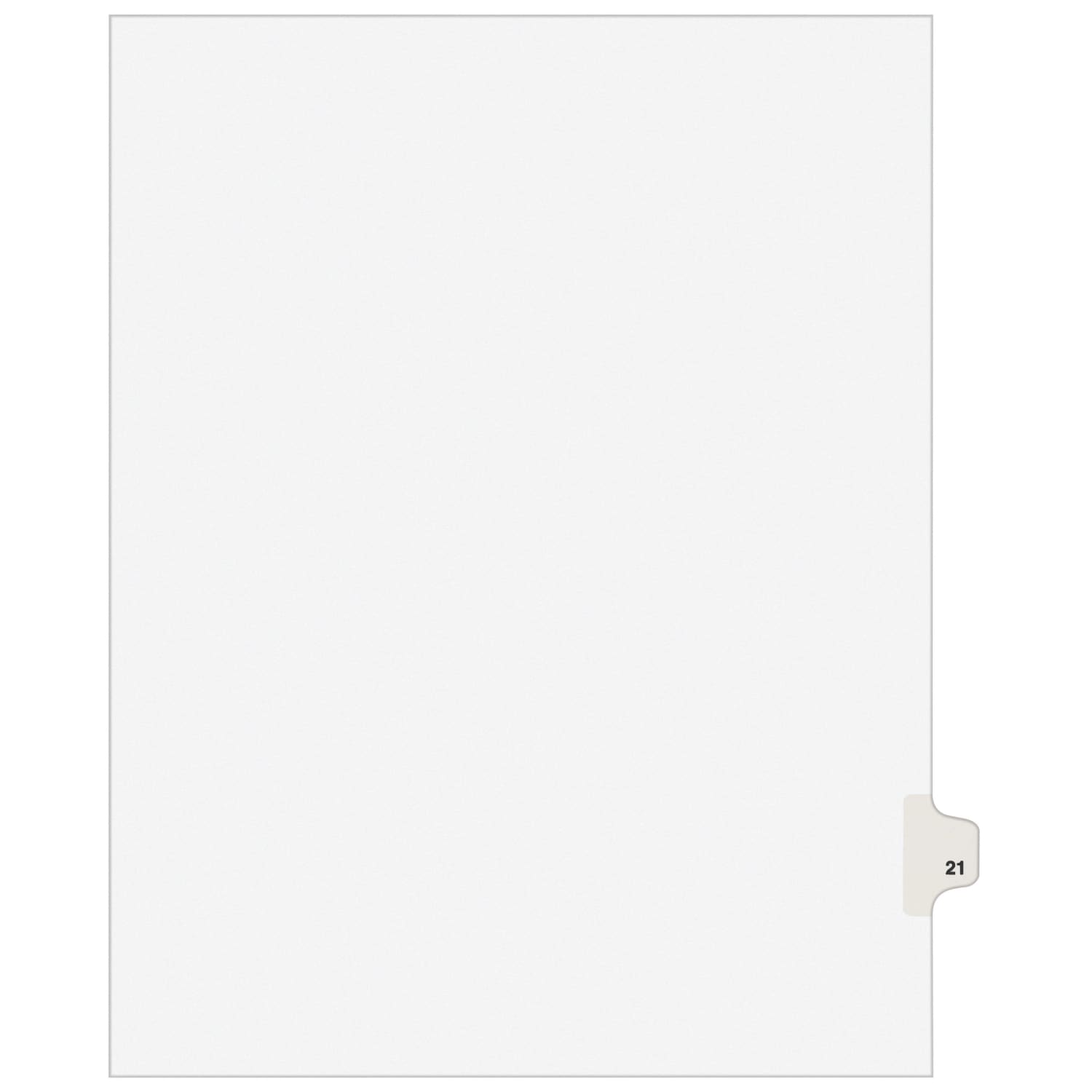 Avery Individual Legal Dividers Avery Style, Letter Size, Side Tab #21, White Dividers/White Tabs