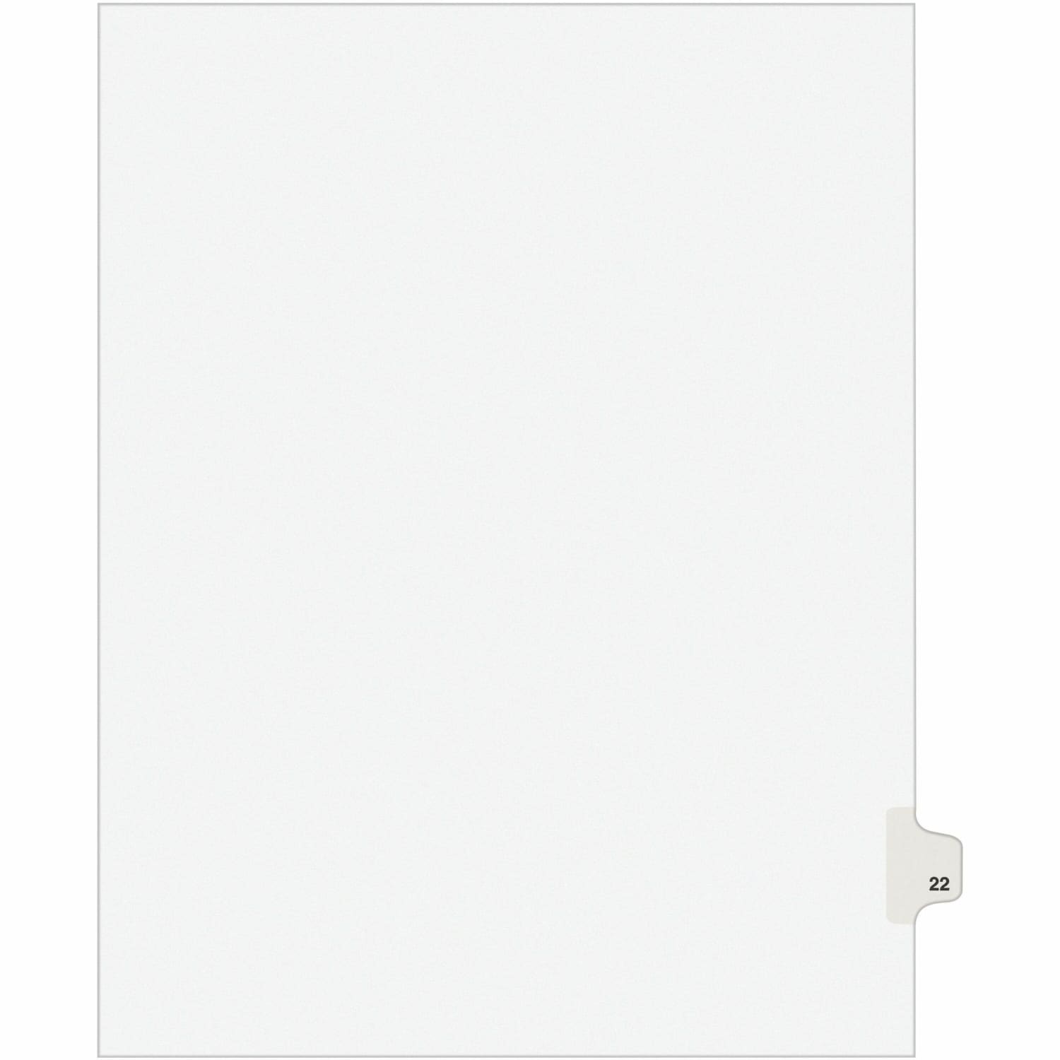 Avery Individual Legal Dividers Avery Style, Letter Size, Side Tab #22, White Dividers/White Tabs - Image 3