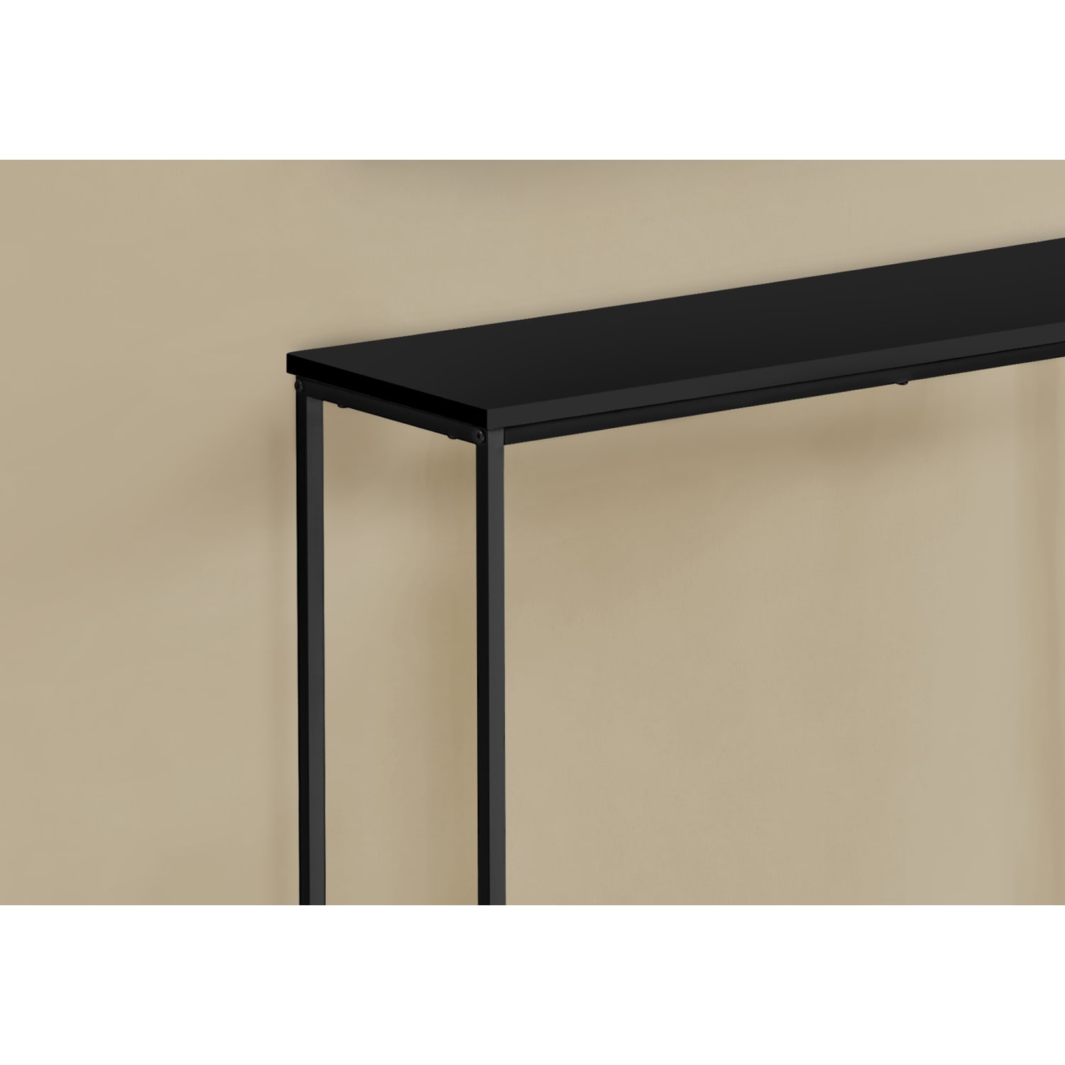 Monarch Specialties Ponce Laminate/Metal Narrow Accent Console Table, 29inH x 31-1/2inW x 11-1/2inD, Black - Image 4