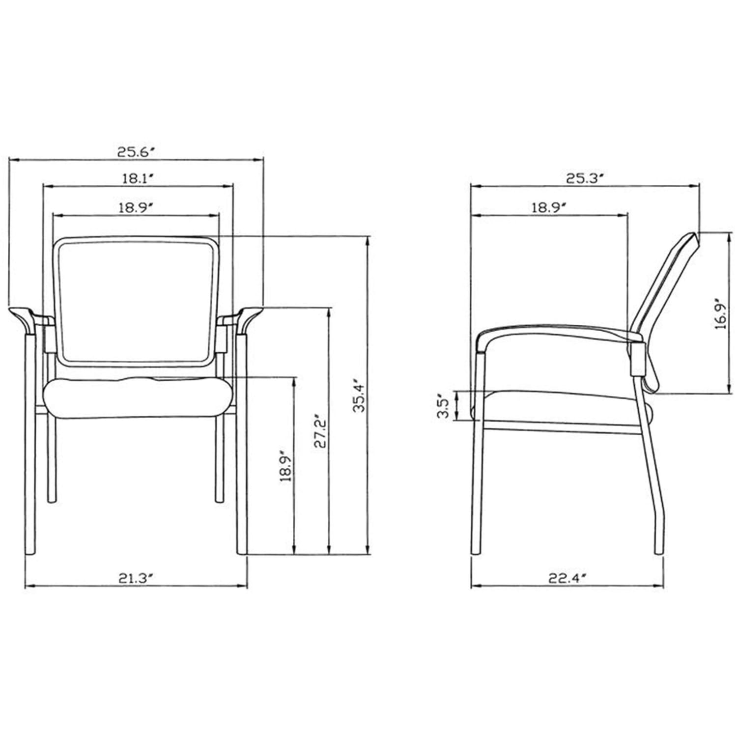 Lorell Mesh/Fabric Guest Stack Chair, Black - Image 5