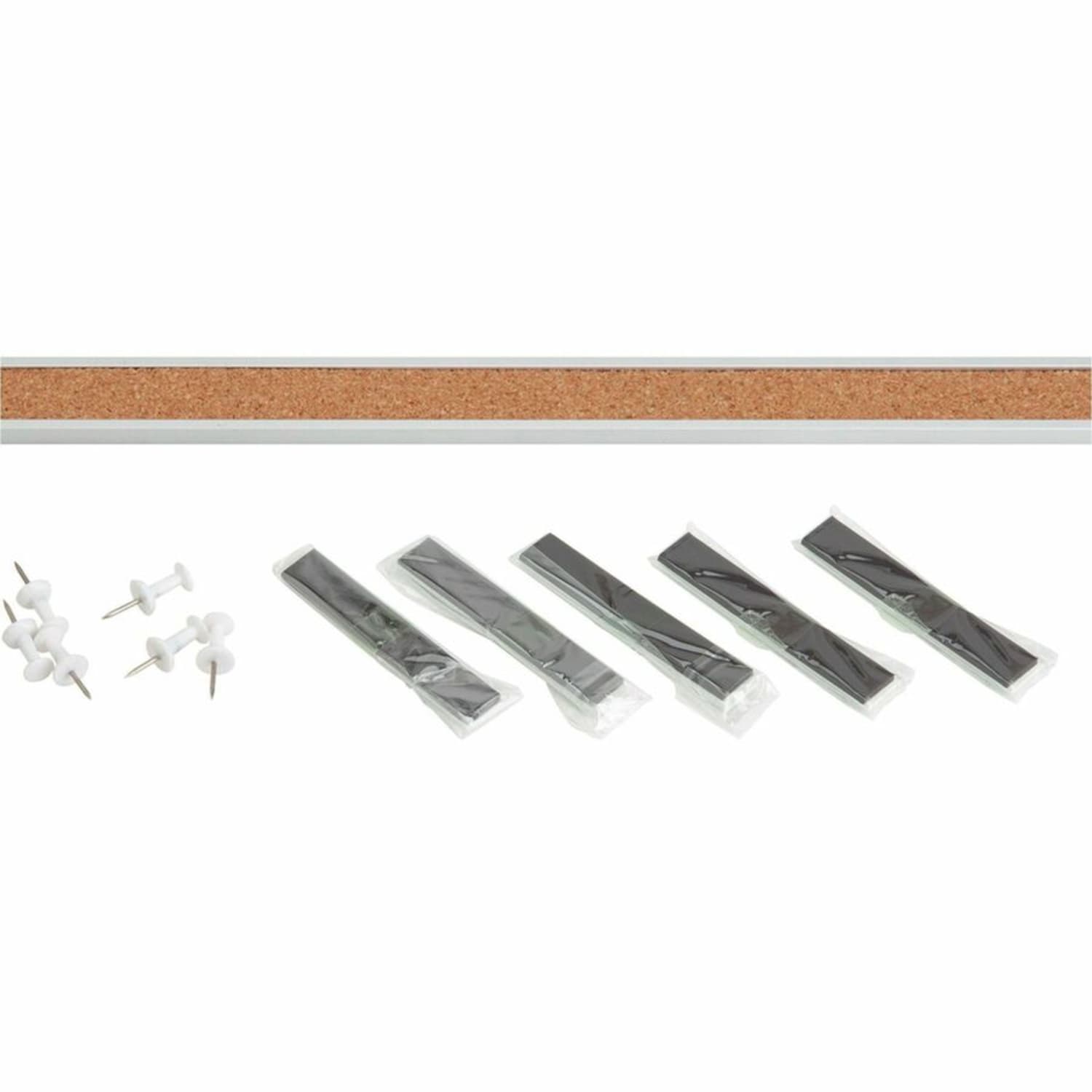 Lorell Cork Bulletin Board Bar, 48in, Silver Aluminum Frame - Image 3