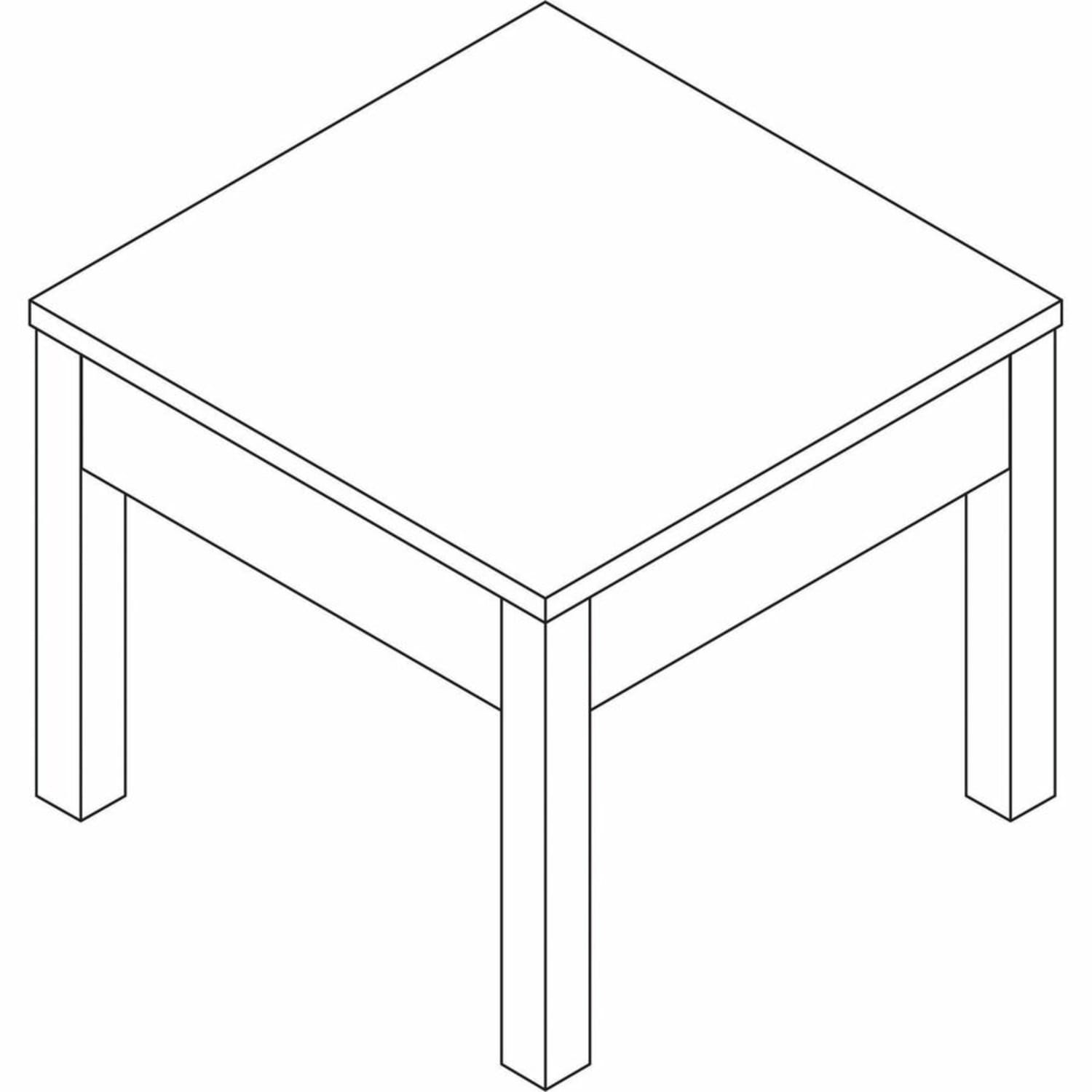 Lorell Occasional Square 24inW Corner Desk Table, Mahogany - Image 5