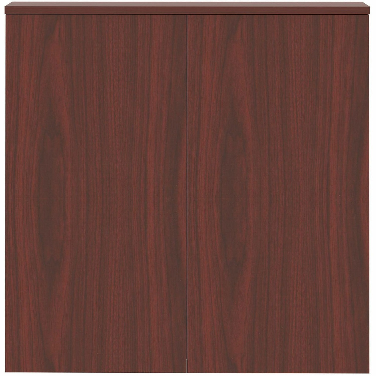 Lorell Dry-Erase Whiteboard Presentation Cabinet, 47.3inH x 47.3inW x 4.8inD, Mahogany - Image 3