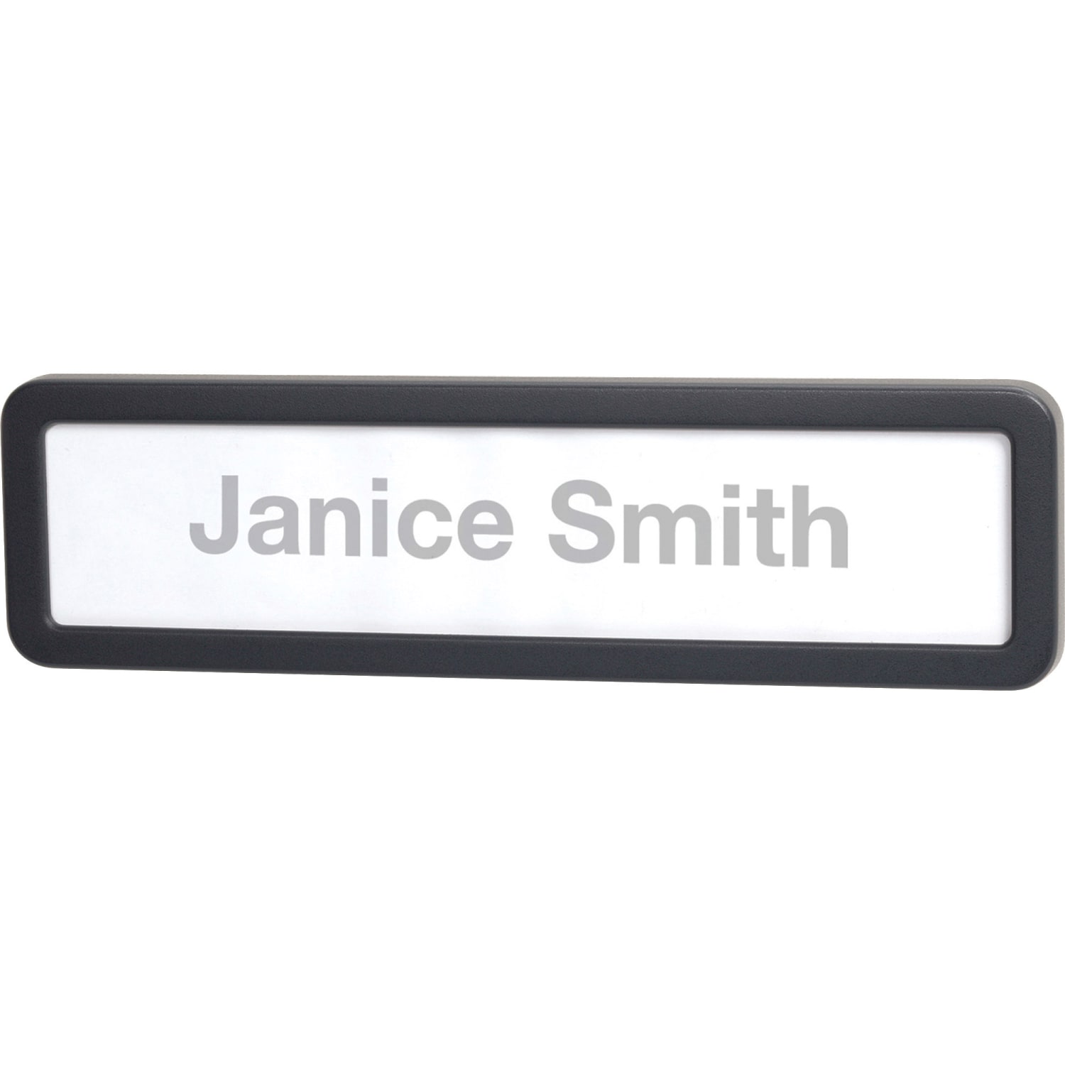 Lorell Recycled Cubicle Nameplate, 0.9inW x 2.7inH, Wall, Plastic, Black - Image 4