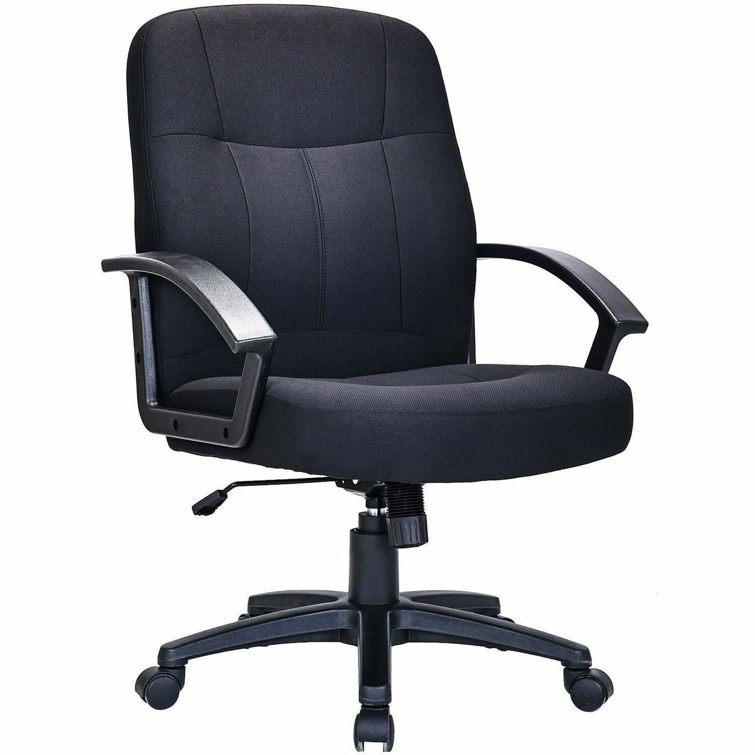 Lorell Executive Ergonomic Fabric Mid-Back Task Chair, Black