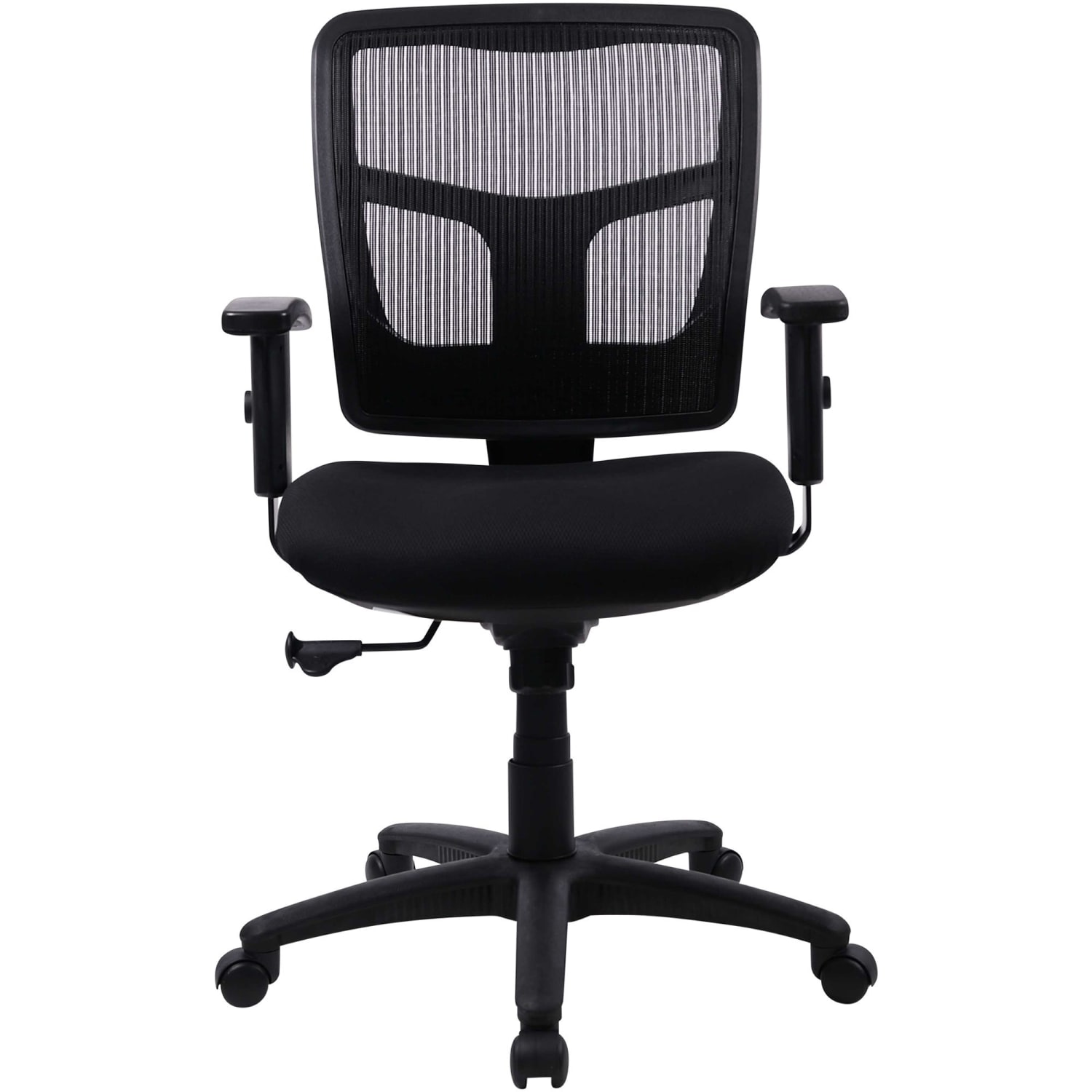 Lorell Ergonomic Mesh/Fabric Mid-Back Chair, Swivel Tilt, Black - Image 3